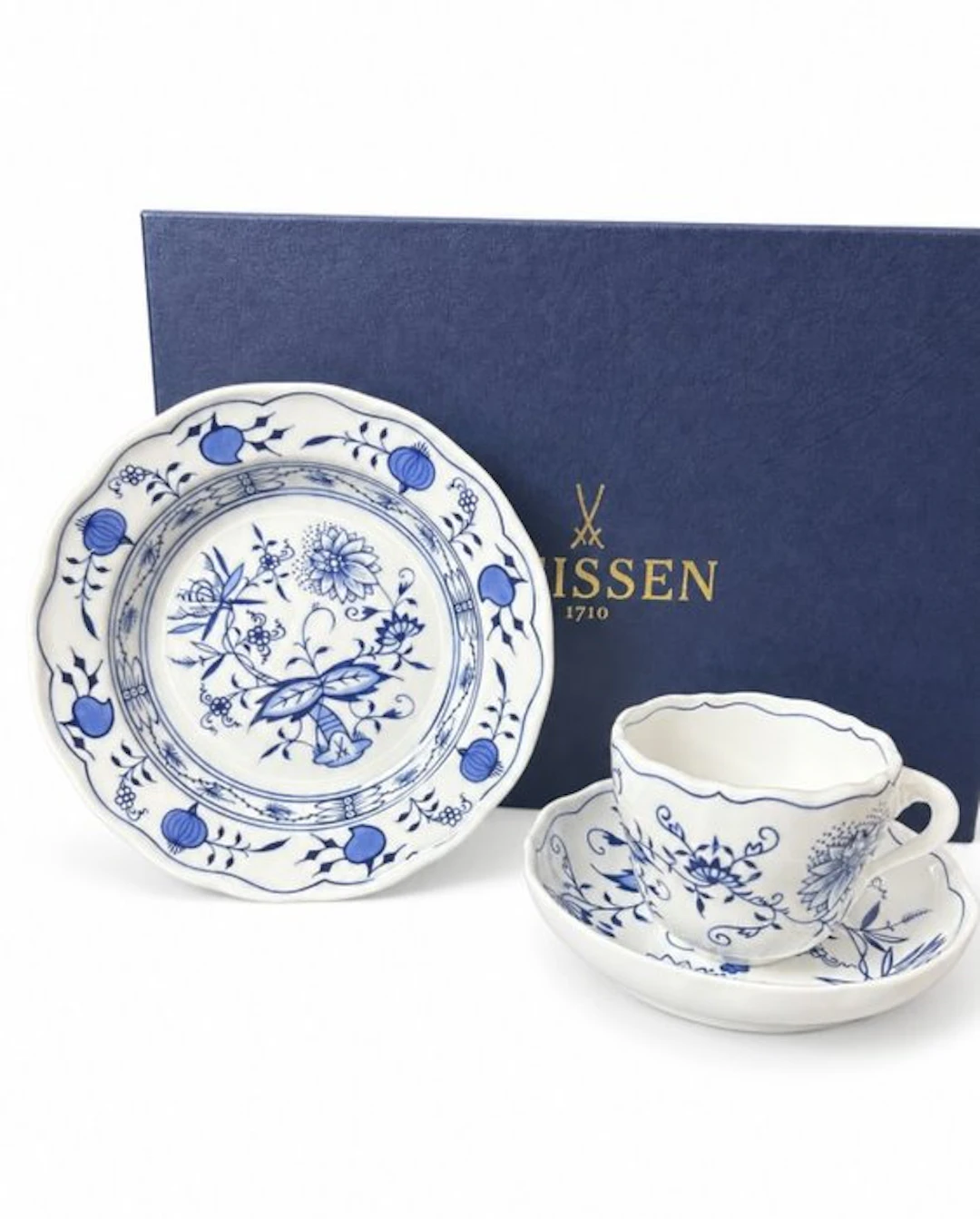 Meissen - Desk set (3) - Blue Onion Pattern Trio - First Quality - Porcelain