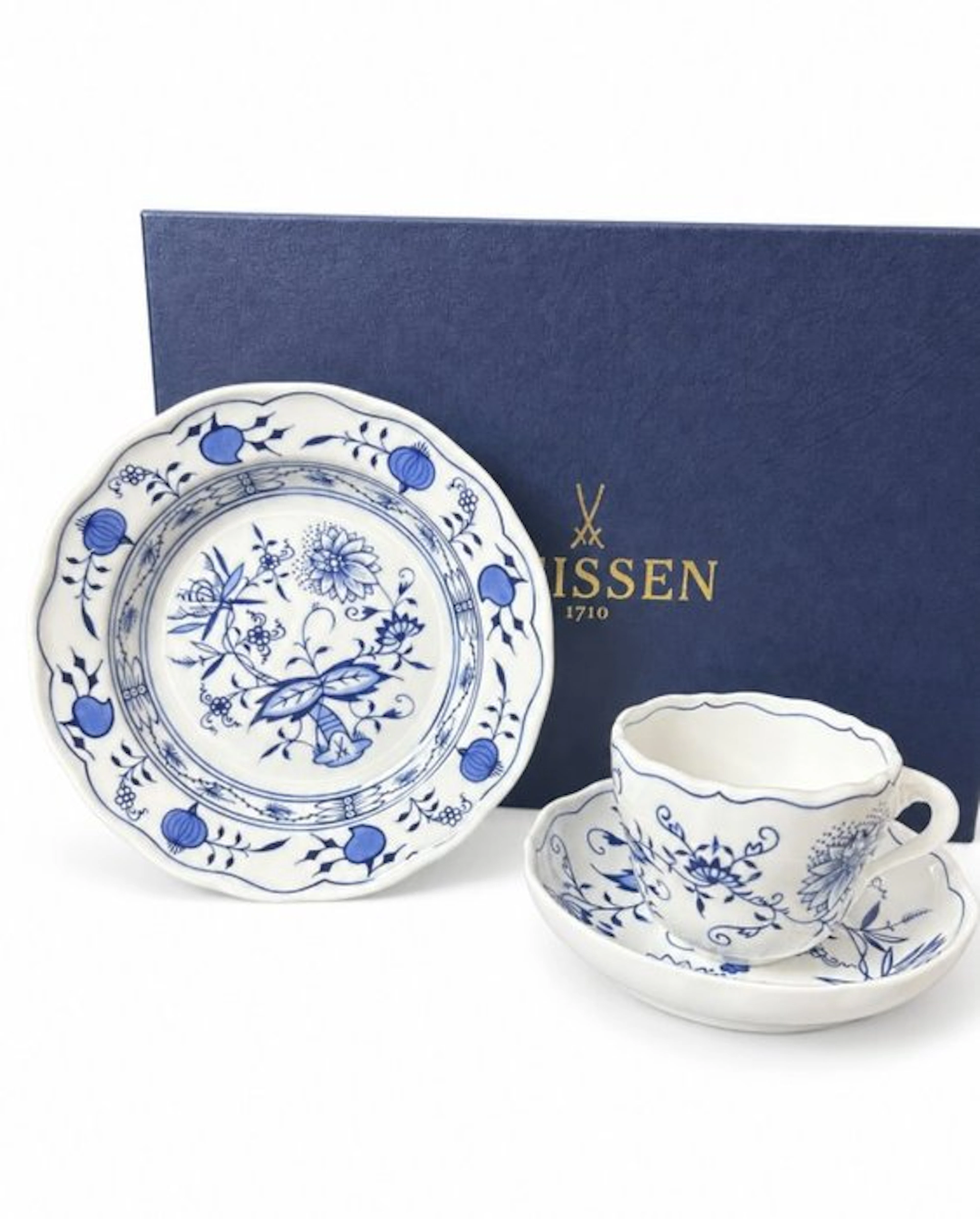 Meissen - Desk set (3) - Blue Onion Pattern Trio - First Quality - Porcelain