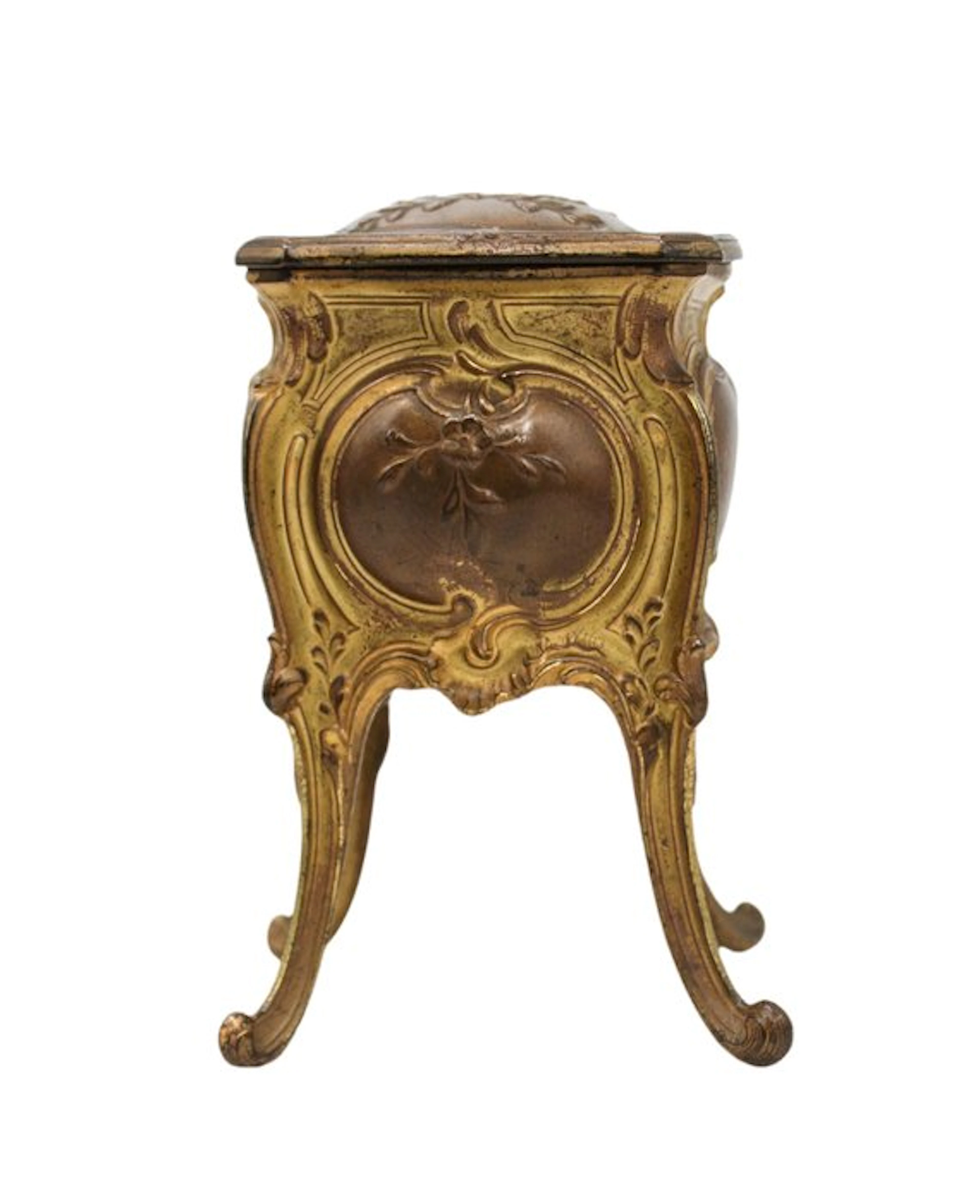 Coffret à bijoux français style Louis XV - Jewellery box - Spelter, Silk