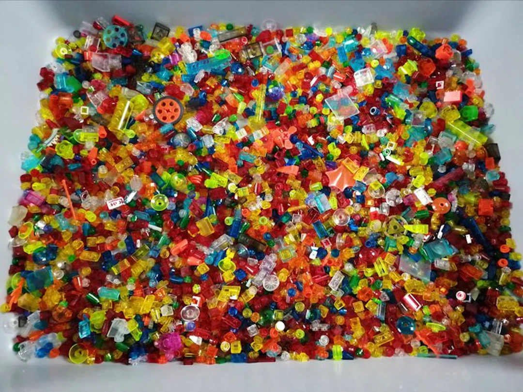 LEGO - geen serie - Partij transparante onderdelen +/- 1000 gram
