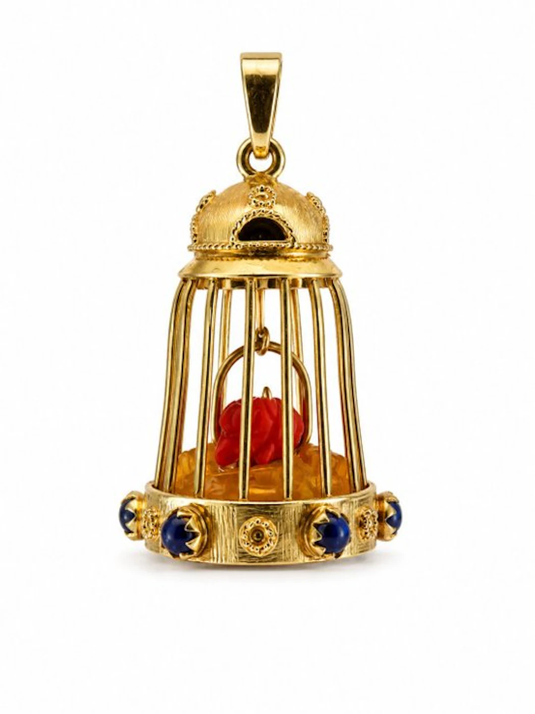 Pendant - 18 kt. Yellow gold Coral