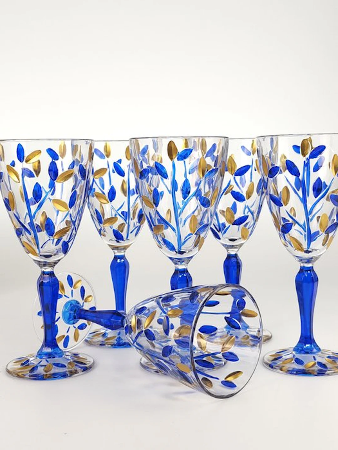 Secoloventesimo - Chalice (6) - Leaves blu golden chalice - Enamel