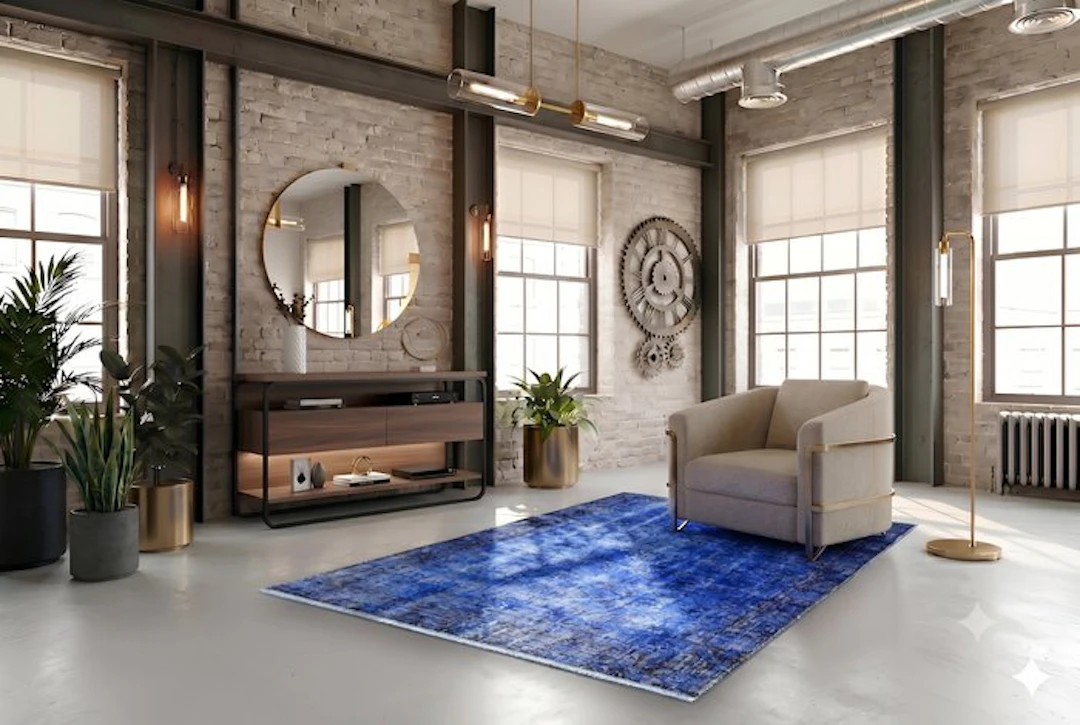 Blue vintage - Rug - 195 cm - 105 cm - with certificate