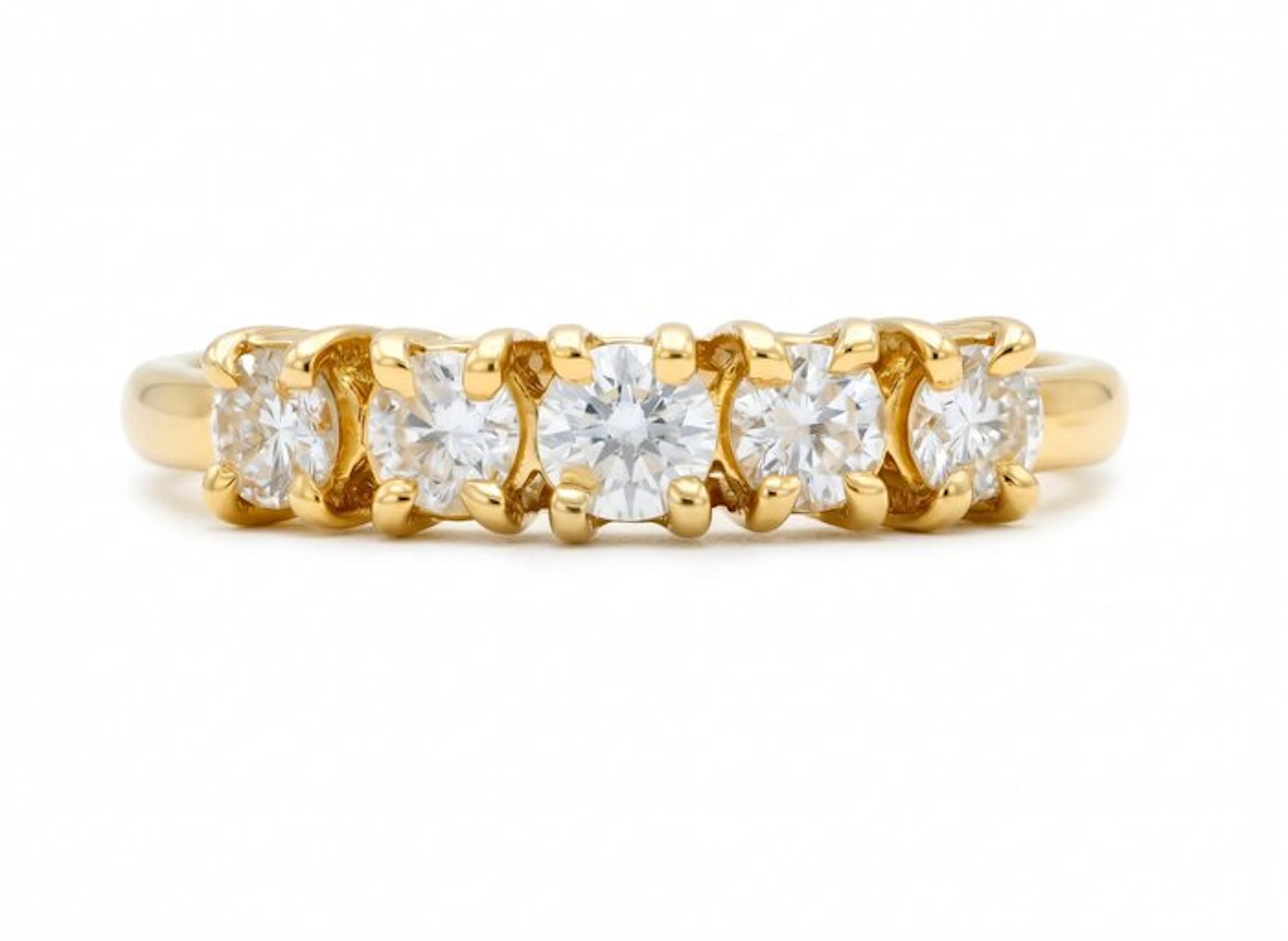 No reserve price - Ring - 18 kt. Yellow gold - 0.75ct. tw. Diamond (Natural)