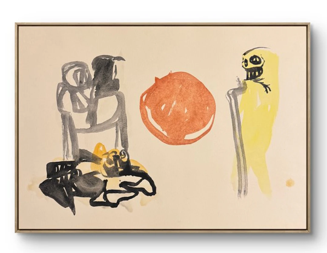 Marcus de Vestele (1941-2024) - Composition Cobra “ Le Soleil Rouge “