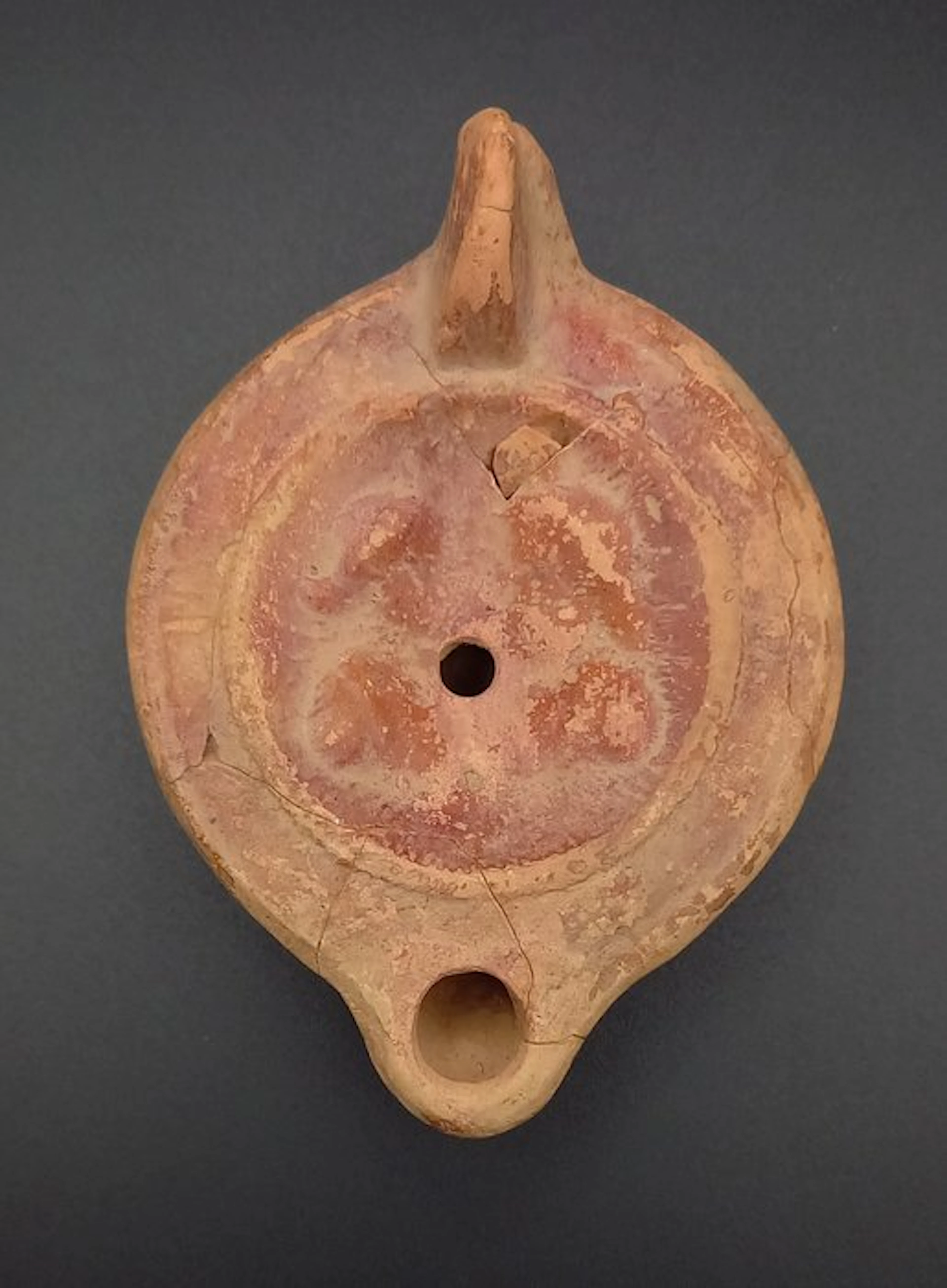 Ancient Roman Picture lamp with Isis and Serapis - 118 mm