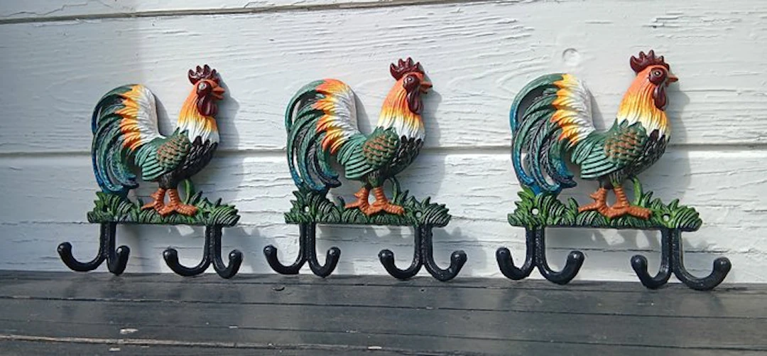 Set of coat hooks (3) - Cast iron - Set of three coat hooks