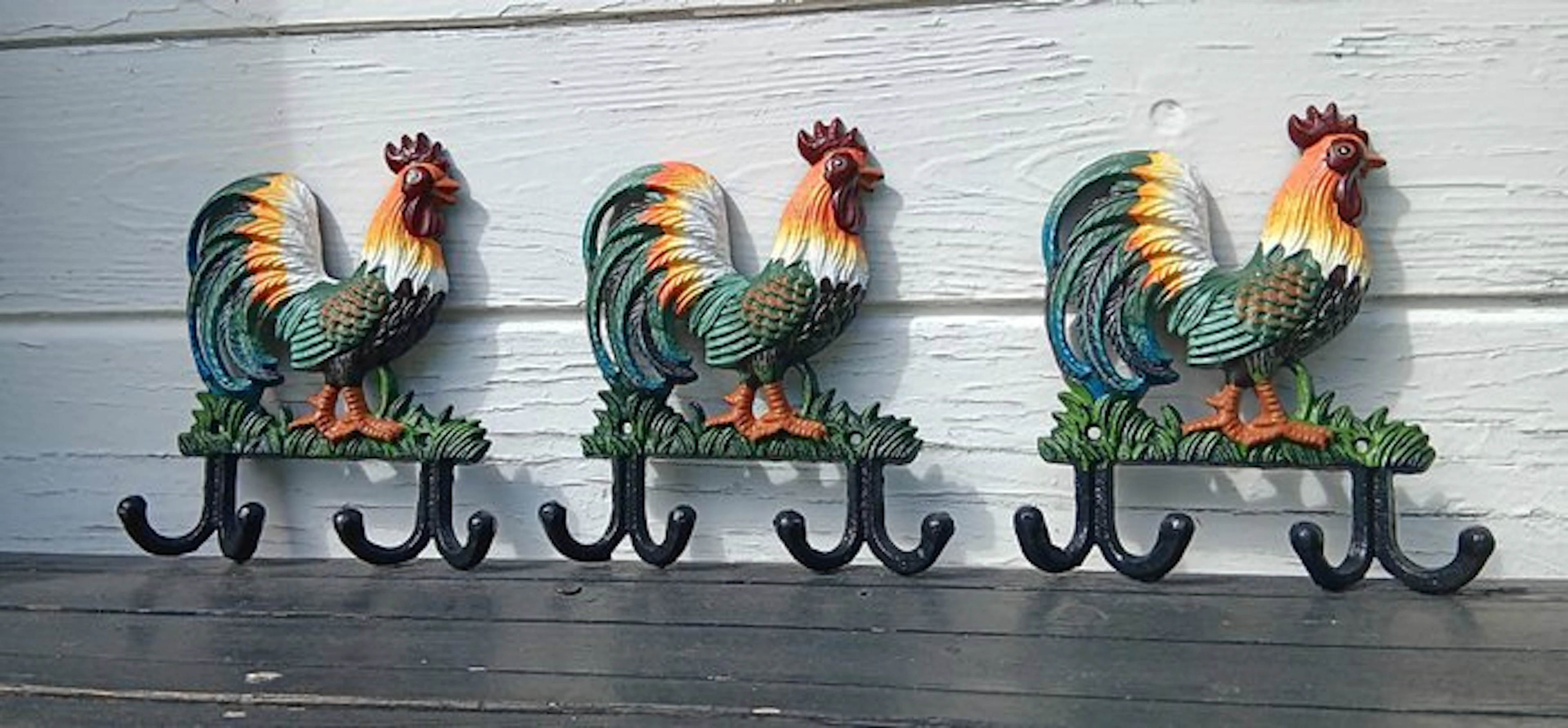 Set of coat hooks (3) - Cast iron - Set of three coat hooks