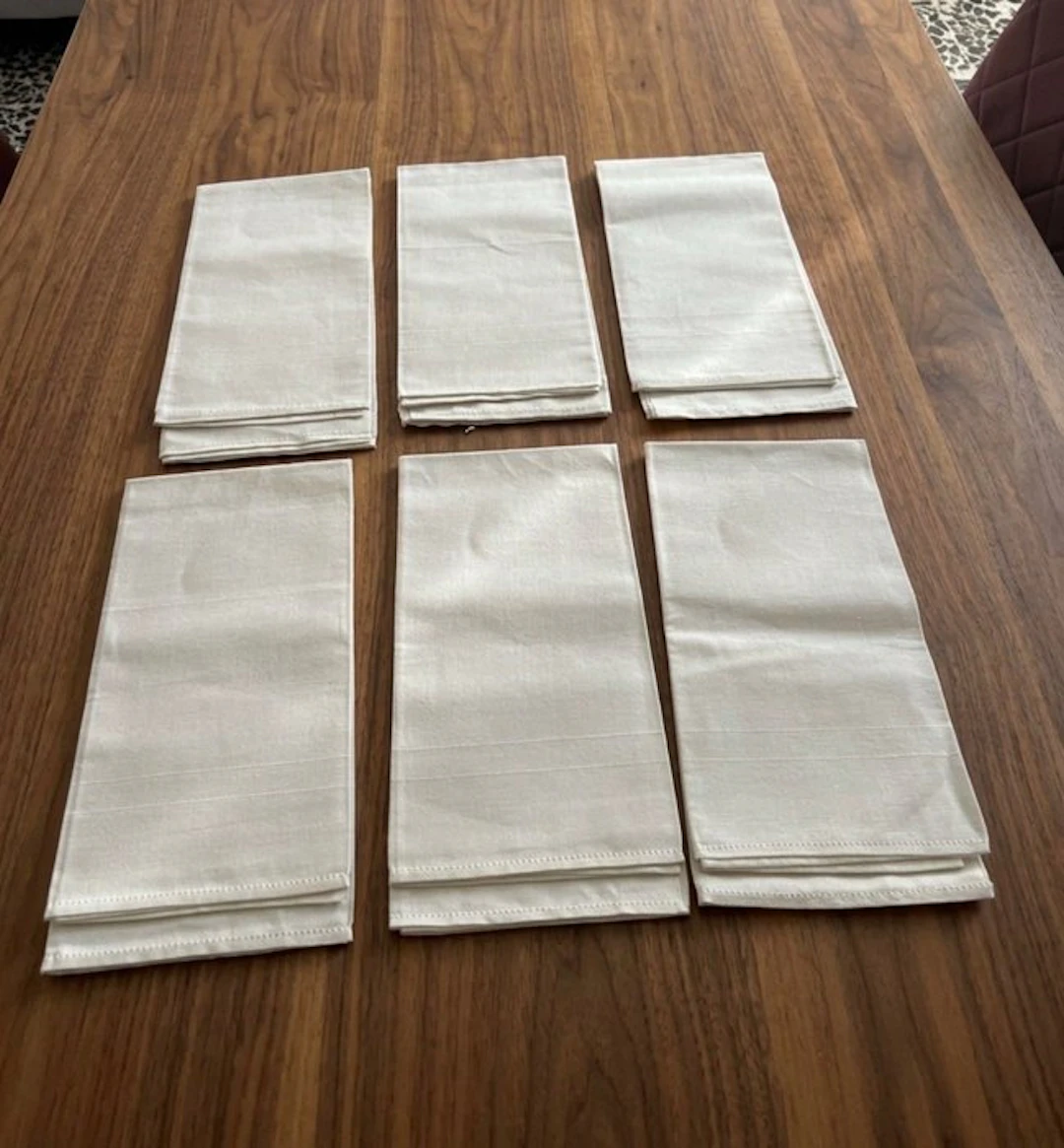 Tovaglioli in puro lino nuovi - Napkin (6) - 60 cm - 60 cm - Pure linen