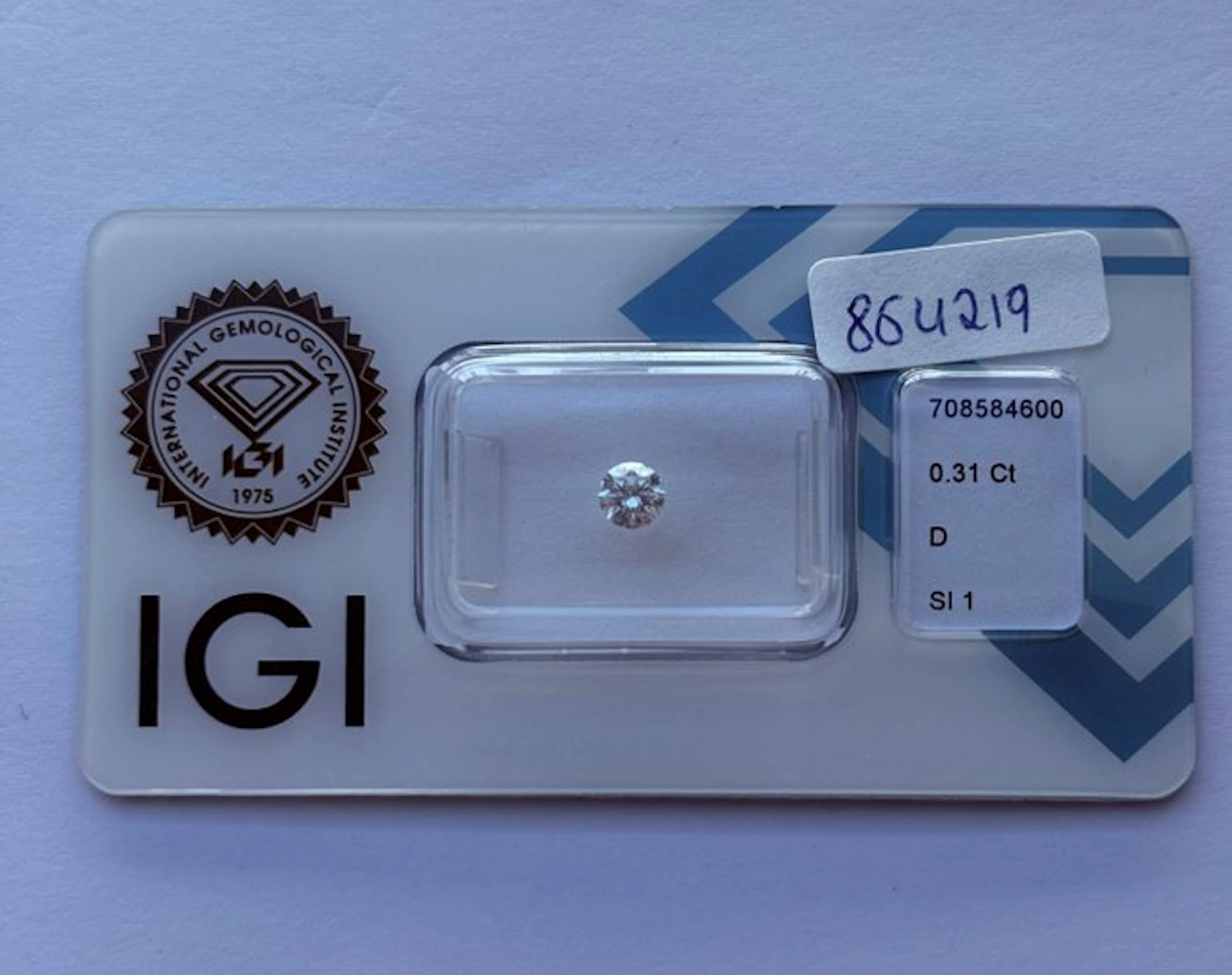 1 pcs Diamond (Natural) - 0.31 ct - Round - D...
