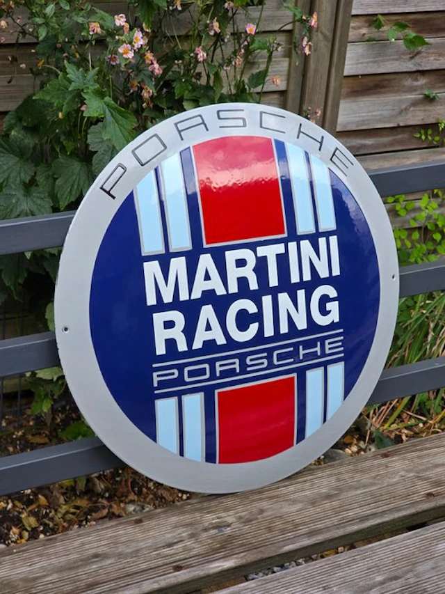 Enamelled Porsche sign – Martini Racing - Enamel sign - Enamel
