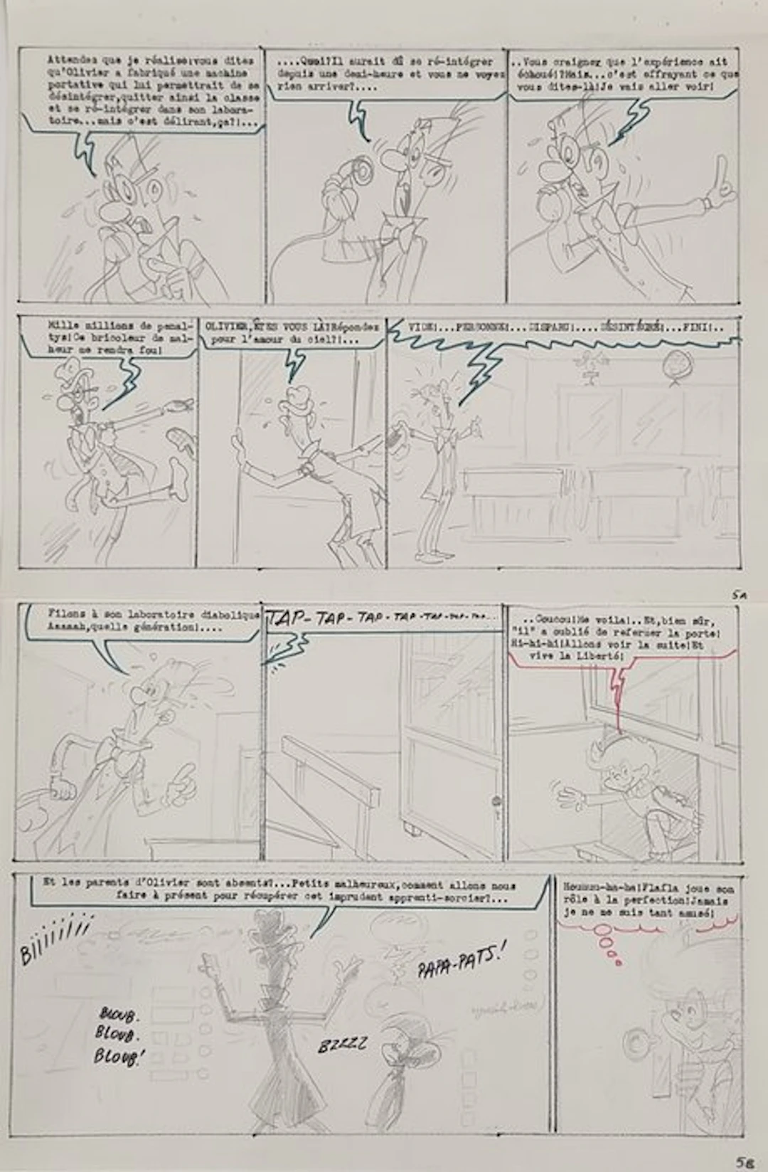 Devos, Jacques - 1 Original page - Genial Olivier