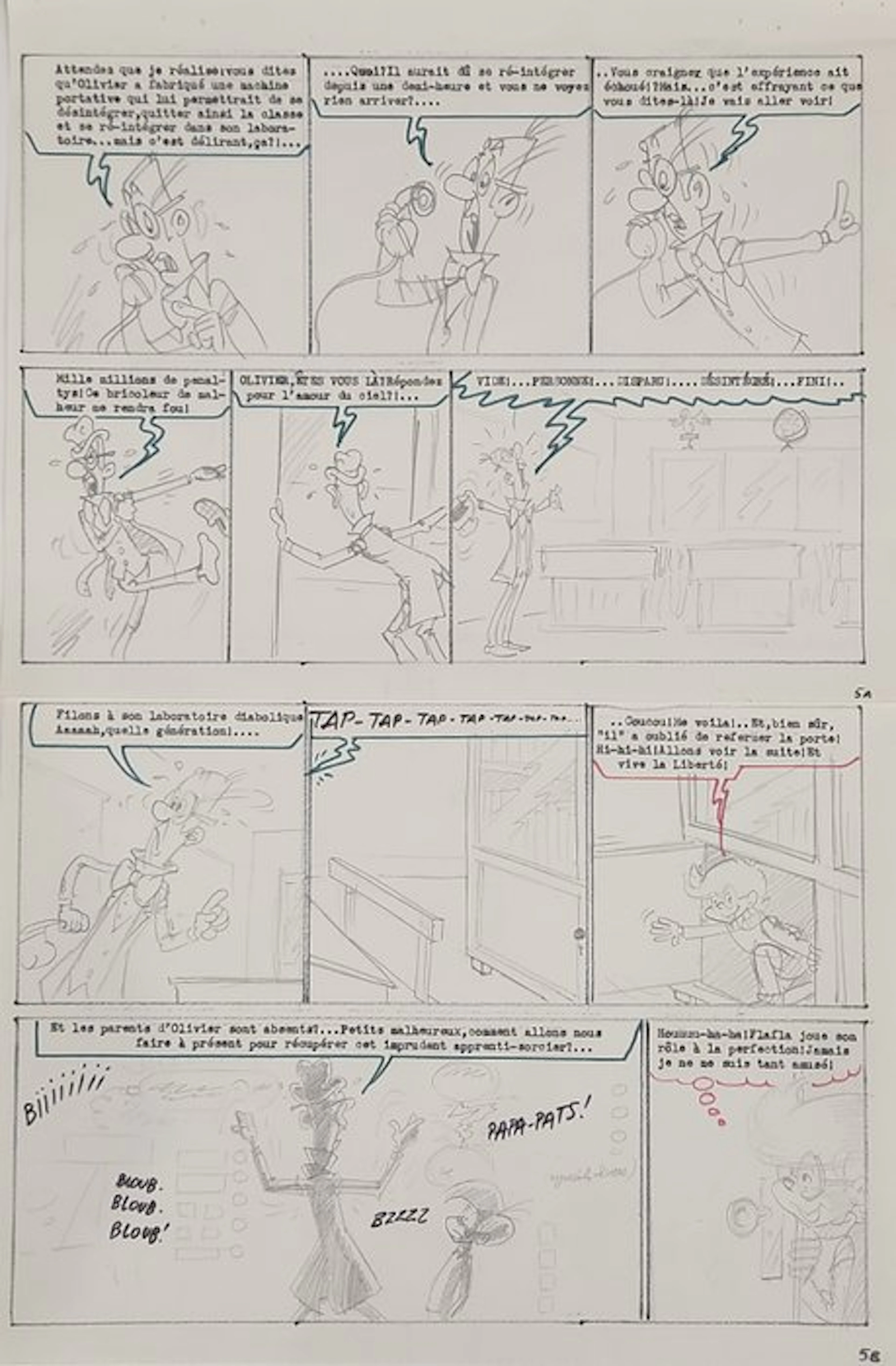 Devos, Jacques - 1 Original page - Genial Olivier