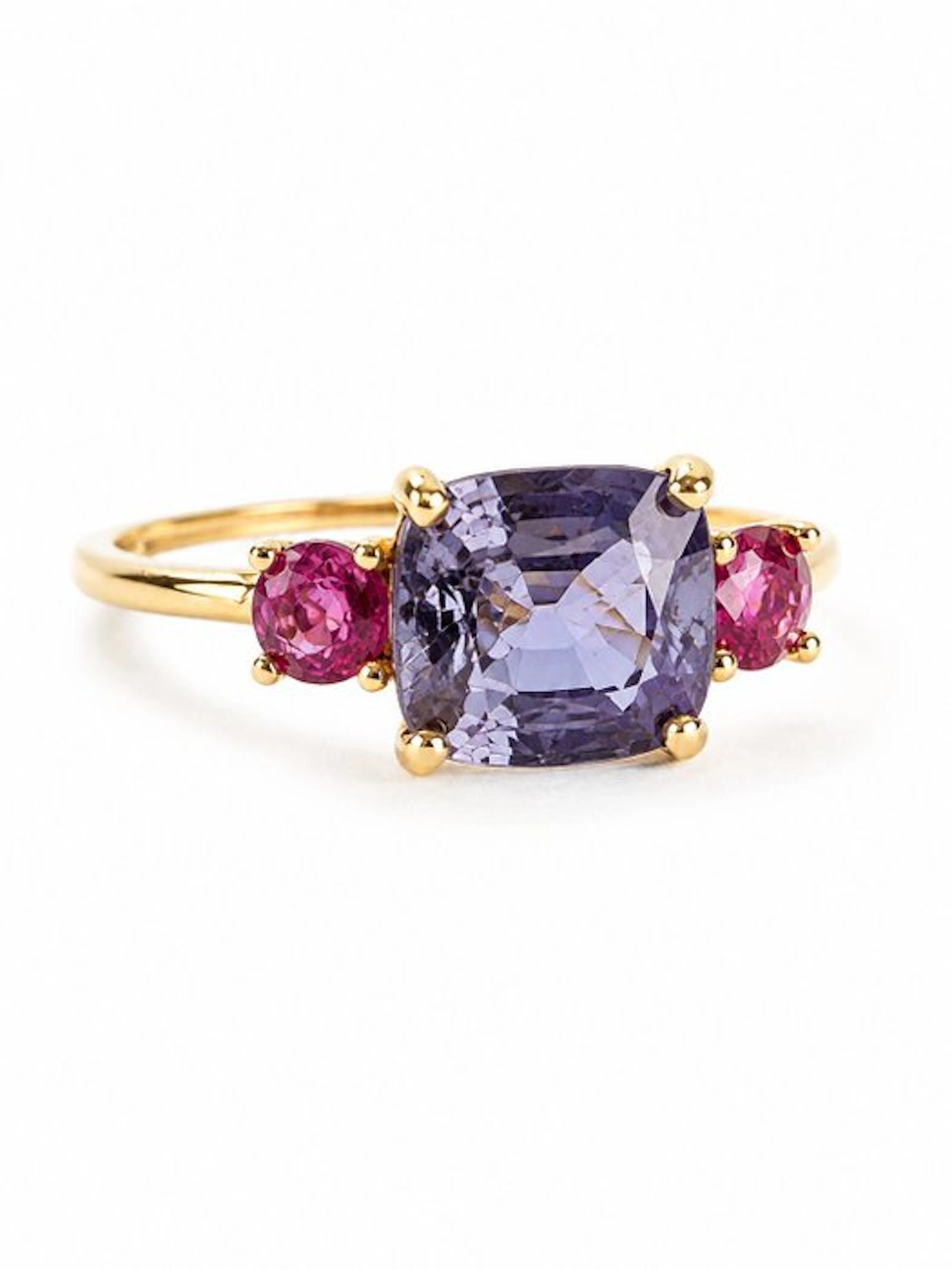 Ring - 14 kt. Yellow gold - 2.30ct. tw. Spinel - Tourmaline - MADE IN ITALY