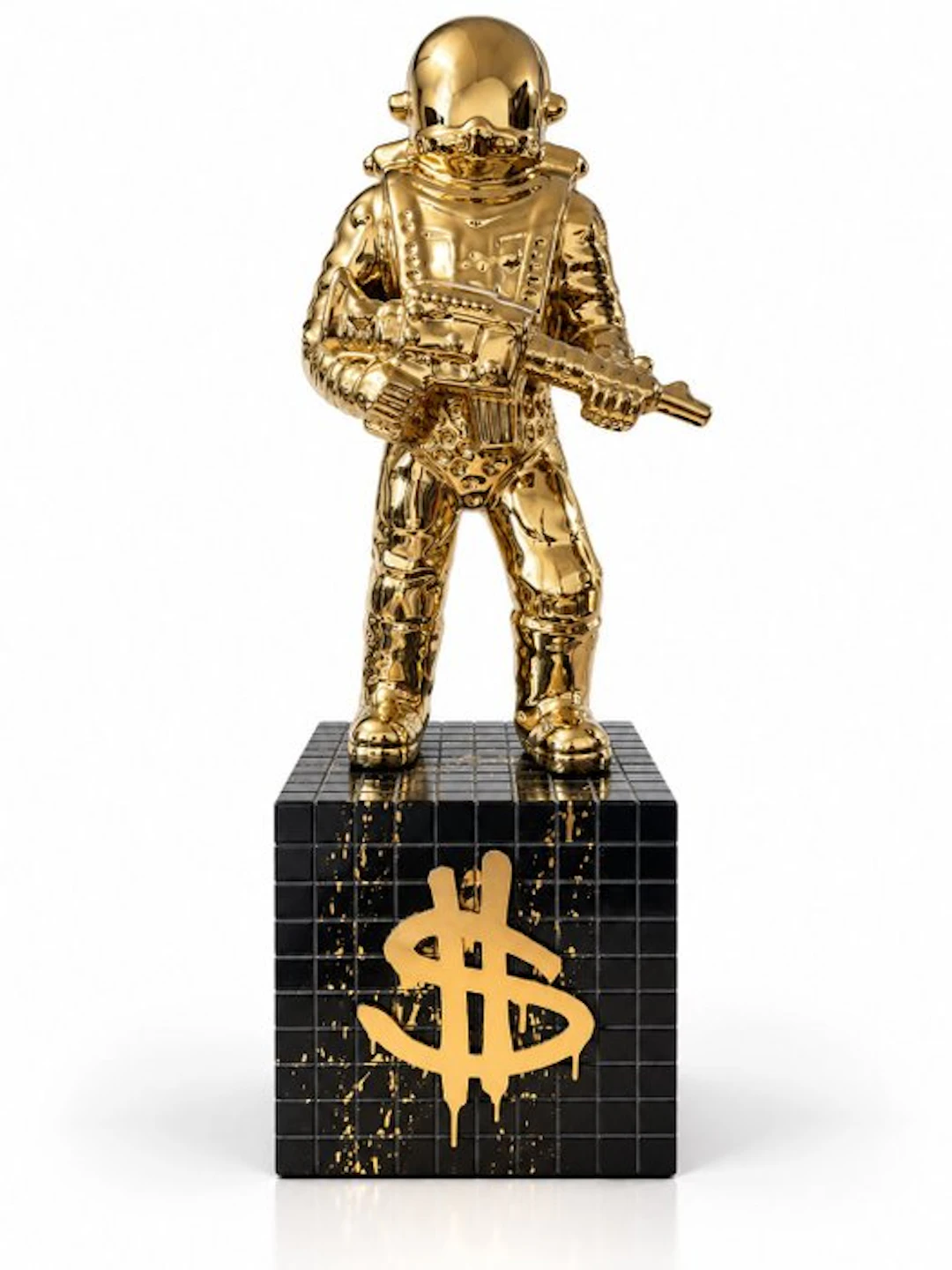 Daluxe Art - 1999 • XXL Gold Dollar Spaceman – 90 cm