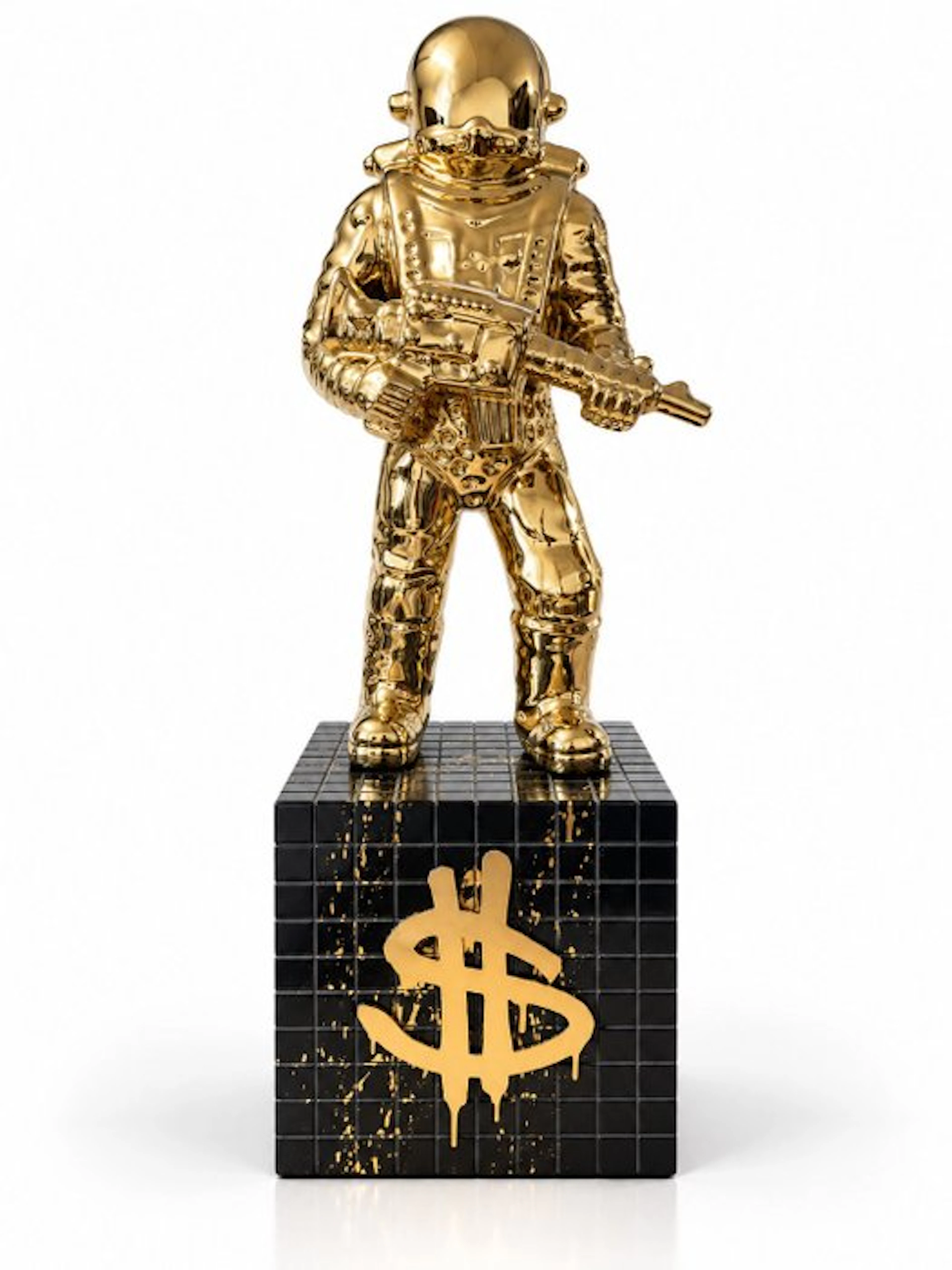 Daluxe Art - 1999 • XXL Gold Dollar Spaceman – 90 cm