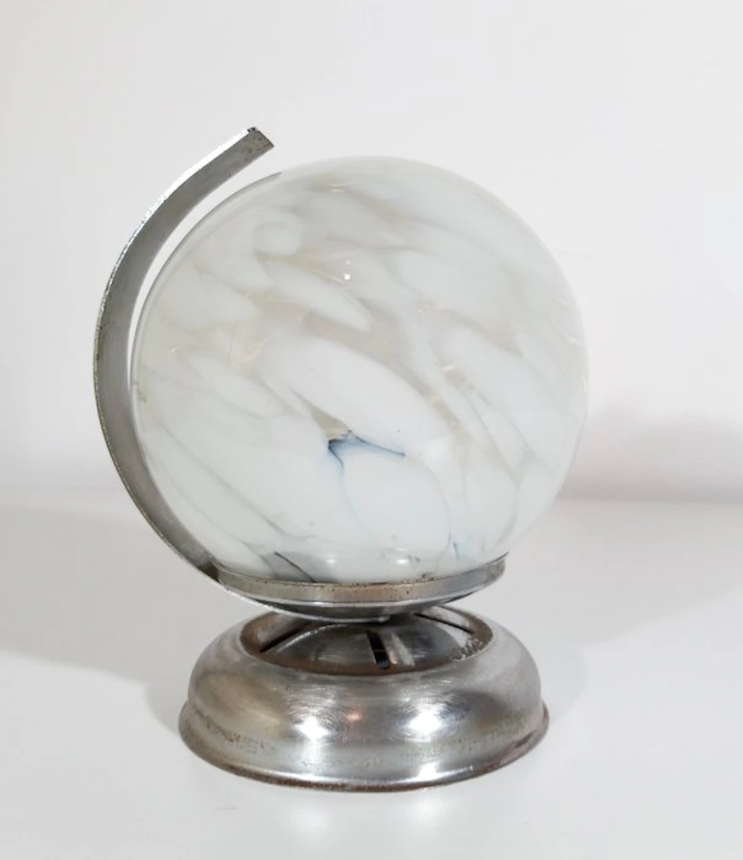 Table lamp - Opaline glass and steel - Steel, Glass - 1950
