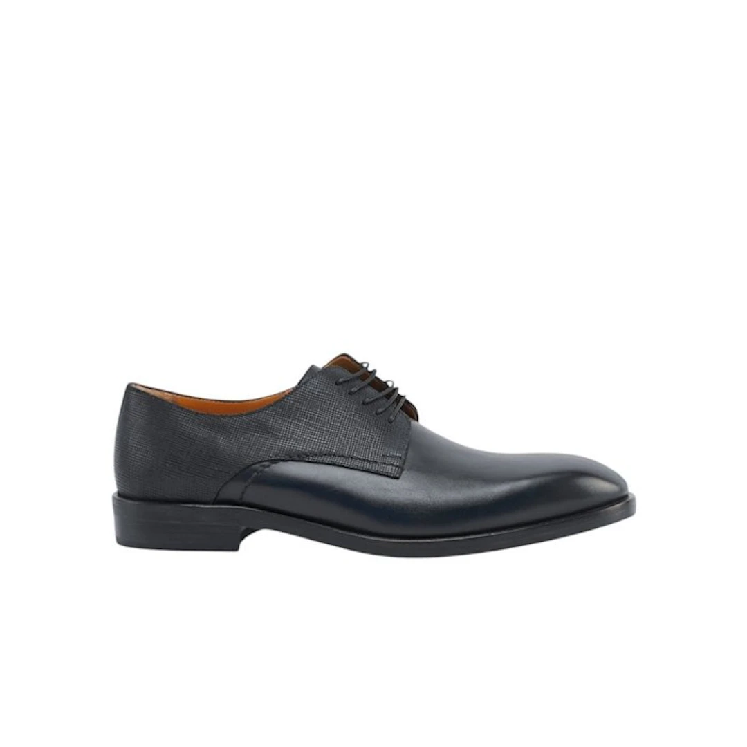 TESTONI - 8 UK - 42 IT - Derby Shoes Calf Blue Navy...