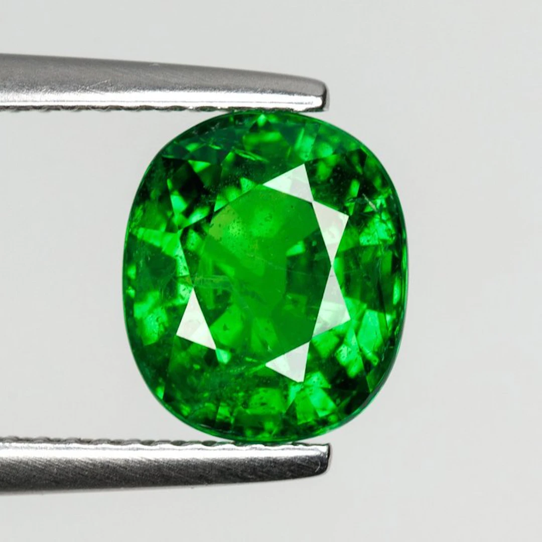 1 pcs Green Tsavorite - 3.47 ct - Gemological Institute of America (GIA)