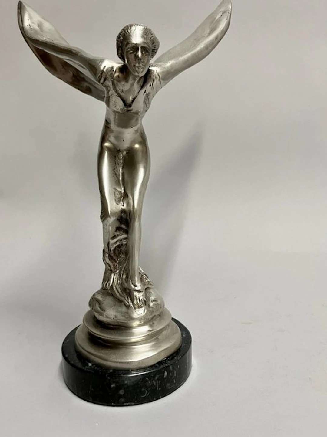 Statue, Spirit of ecstasy - 28 cm - silvered bronze