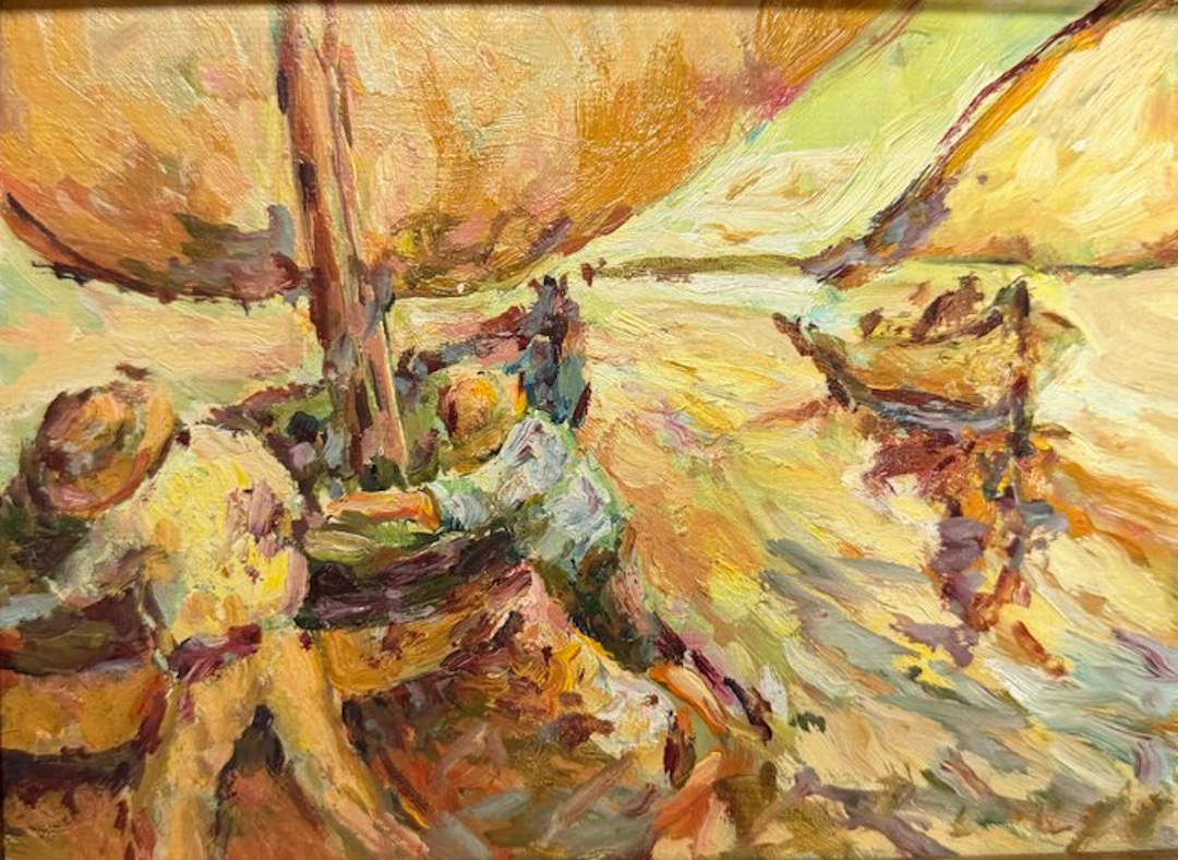 Follower of Joaquín Sorolla (1863–1923) - Mediterranean Beach Scene