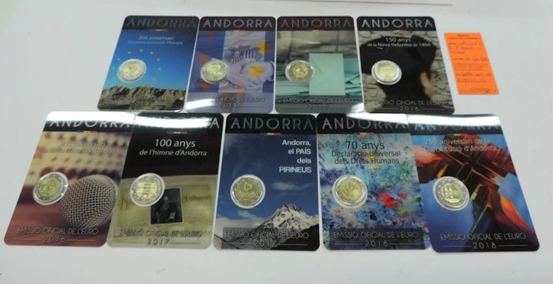 Andorra. 2 Euro 2014/2018 (9 coincards) (No reserve price)