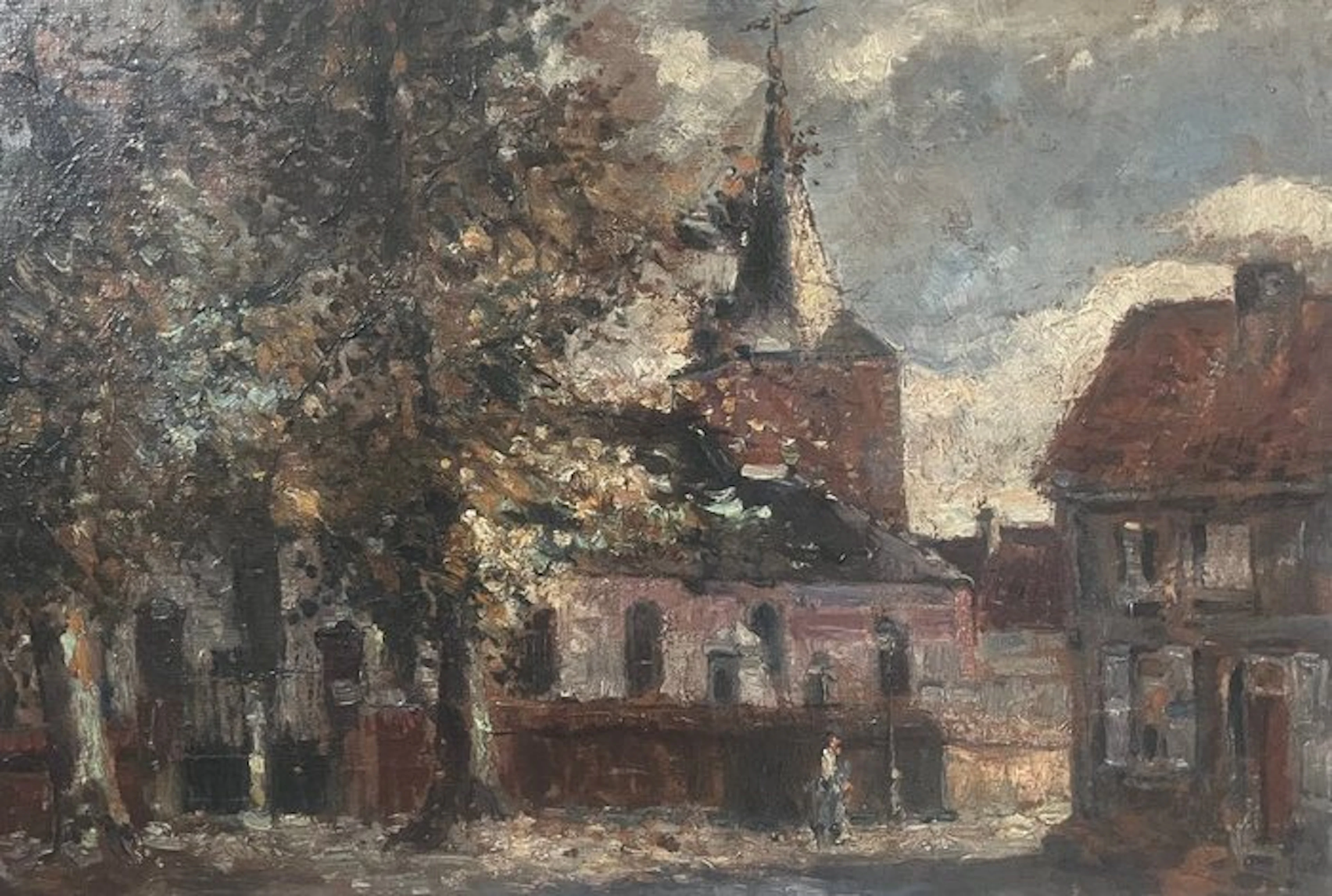 Rene Clarot (1882-1972), Attributed to - Stads/dorps gezicht