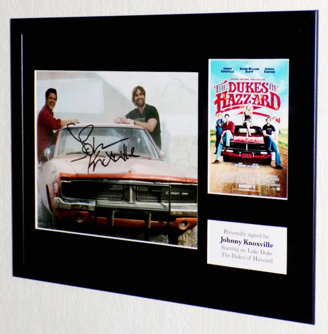 The Dukes of Hazzard - Johnny Knoxville (Luke Duke) Premium Framed, signed, COA