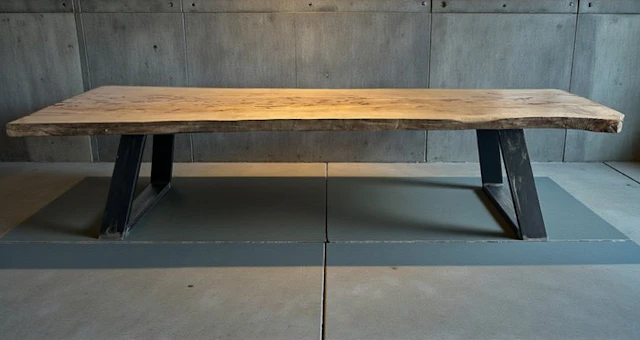 Il Dario - Il Dario - Table - "NEW" solid maple wood/industrial iron