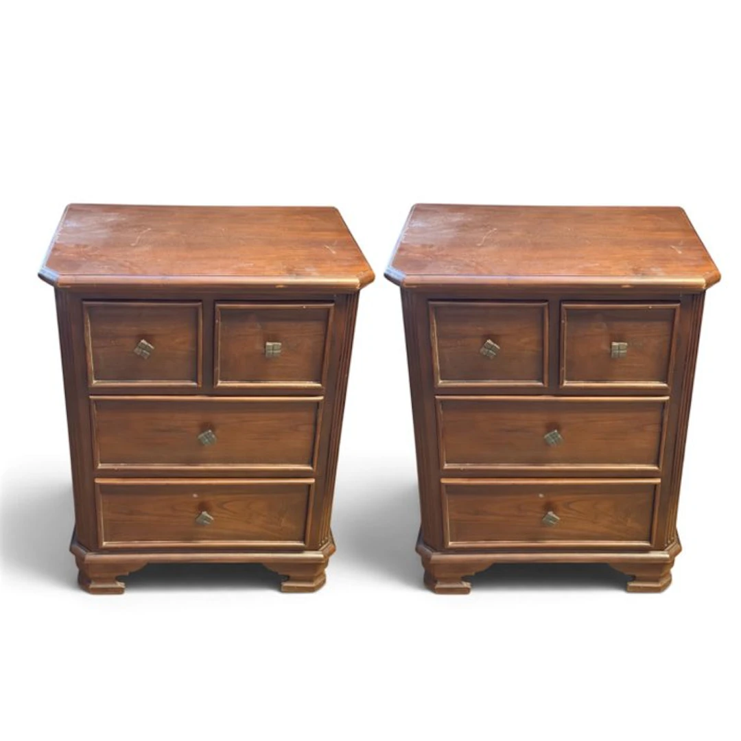 Side table (2) - Four Drawers - Wood - Americana Broyhill