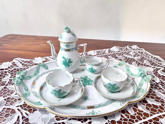 Herend - Coffee service (7) - Porcelain - Apponyi - Chinese Bouquet
