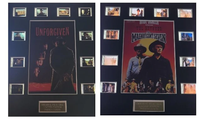 Set of 2 Mounted Cowboy 35mm Film Cells Unforgiven and...