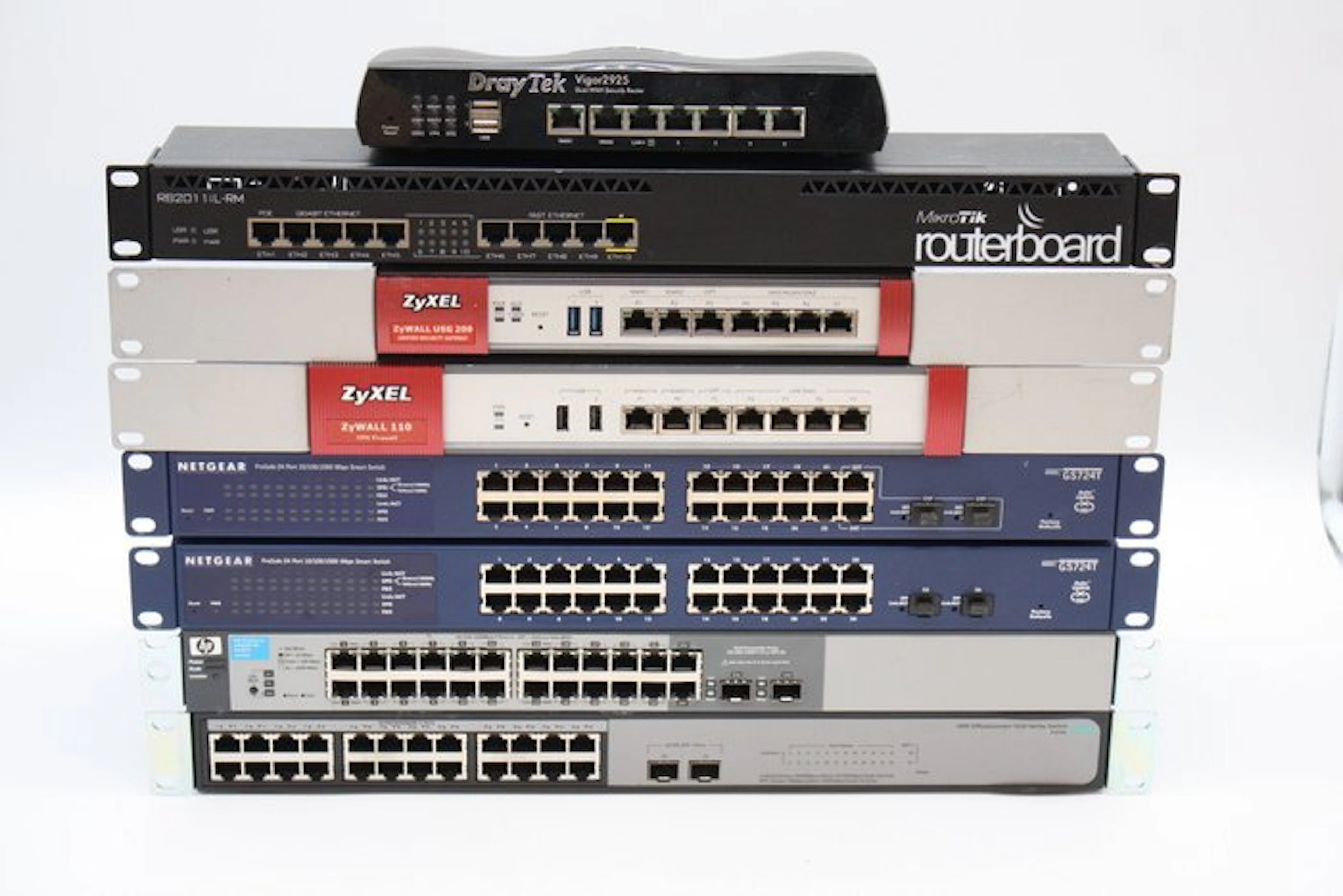 Nice find: Lot of 8 professional networking devices | HP