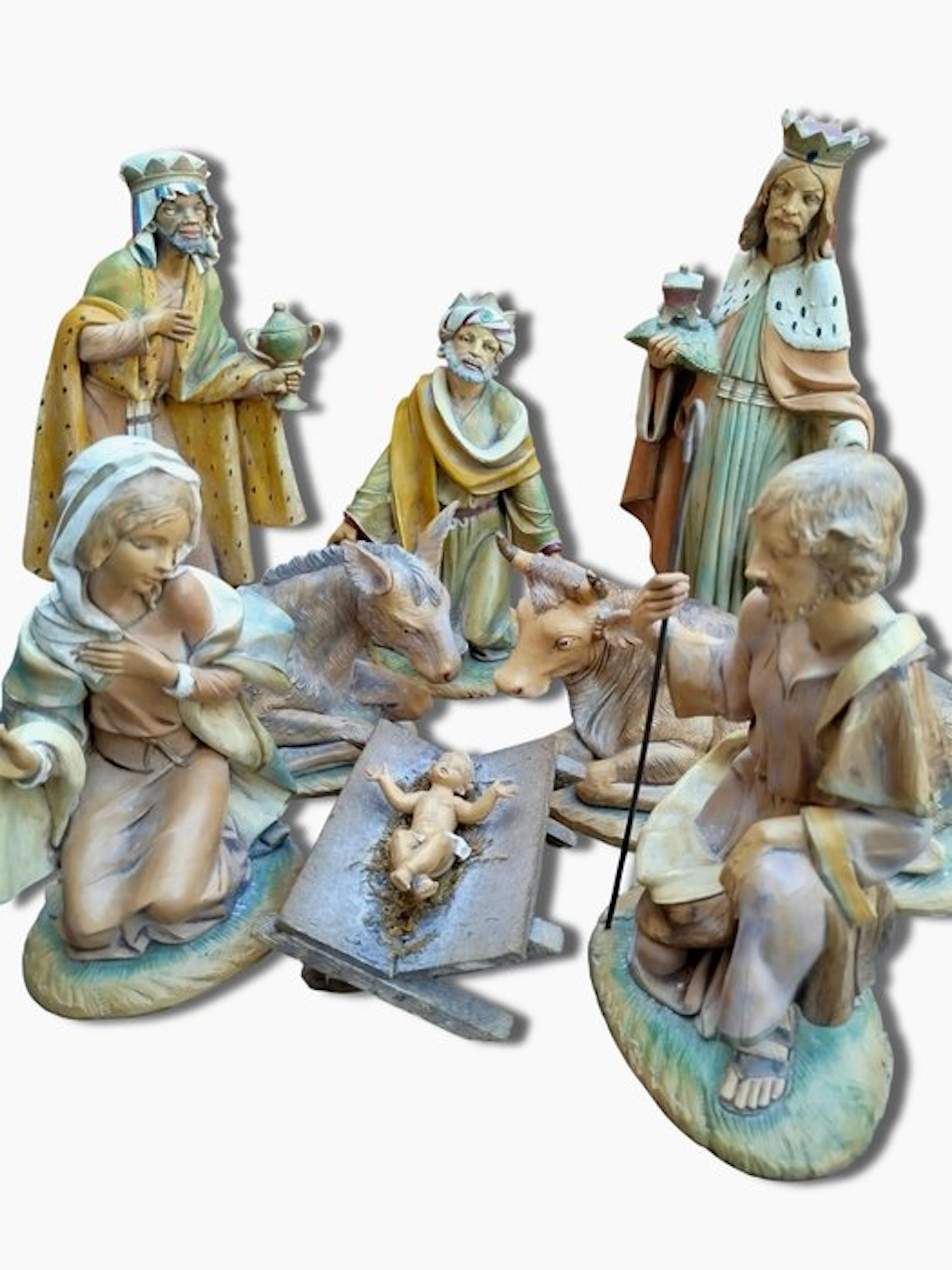 E. Simonelli - Nativity scene - Set of 8 figurines - 30 cm (8) - Resin