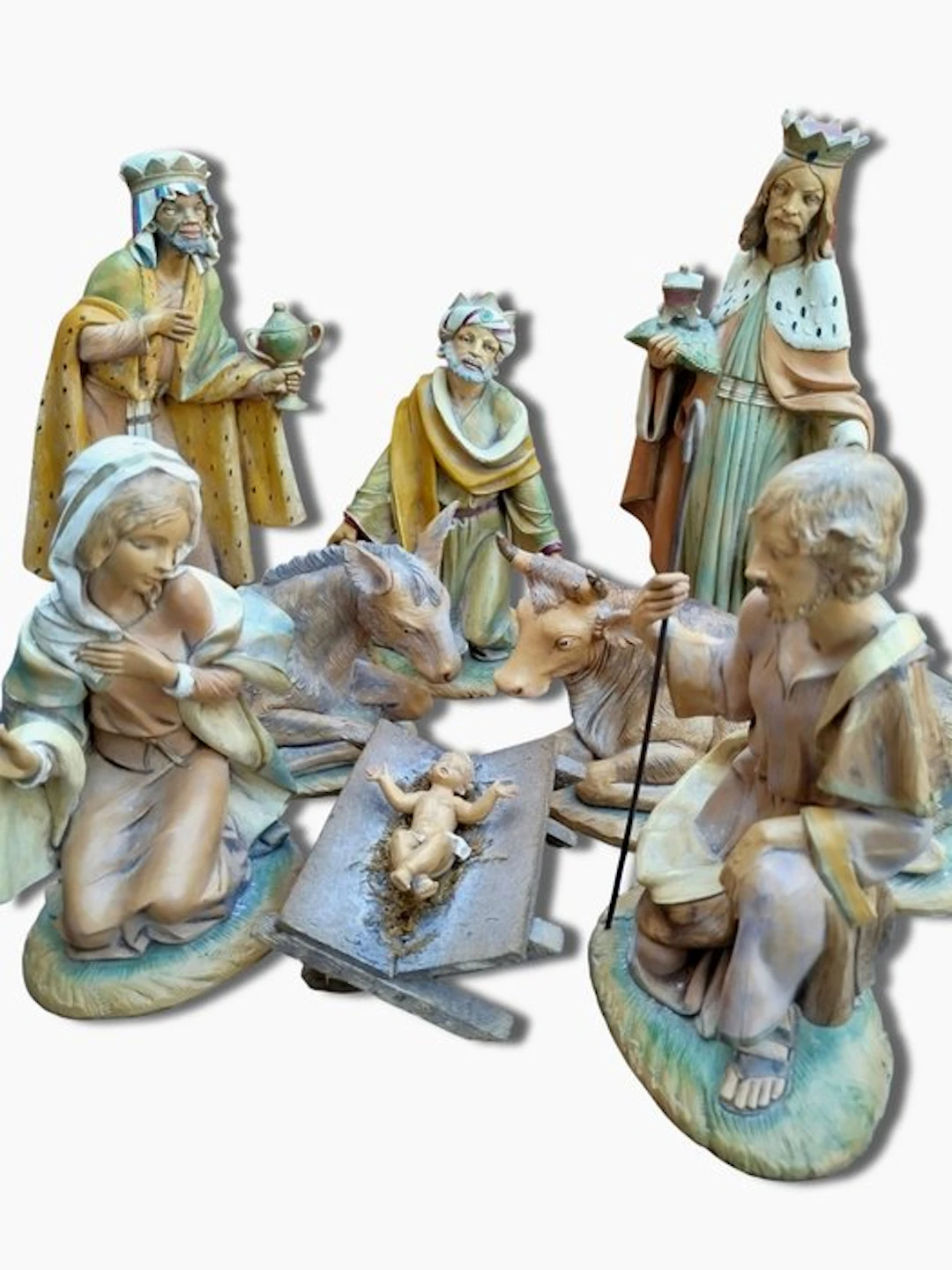 E. Simonelli - Nativity scene - Set of 8 figurines - 30 cm (8) - Resin