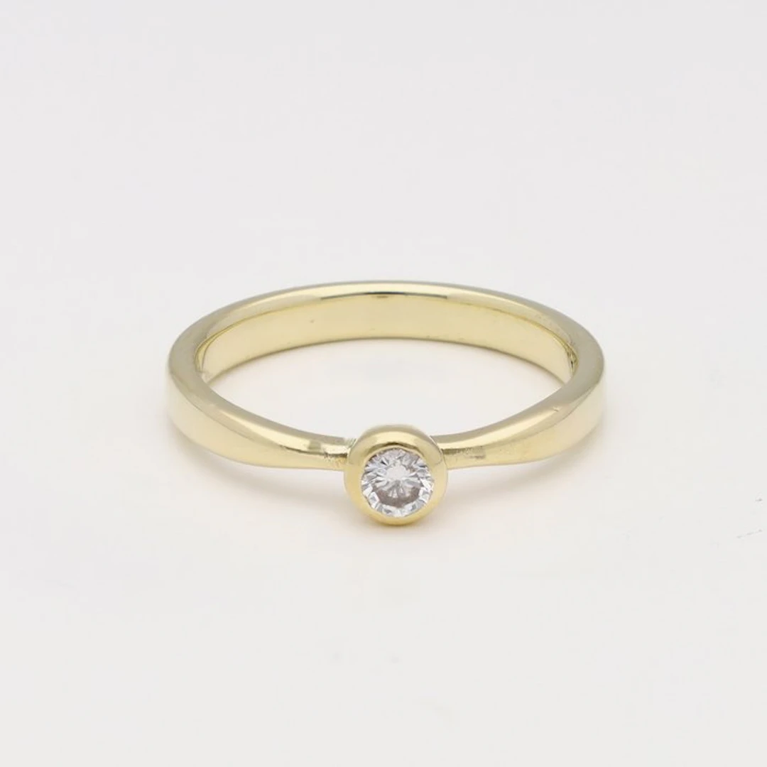 Ring - 14 kt. Yellow gold Diamond (Natural)