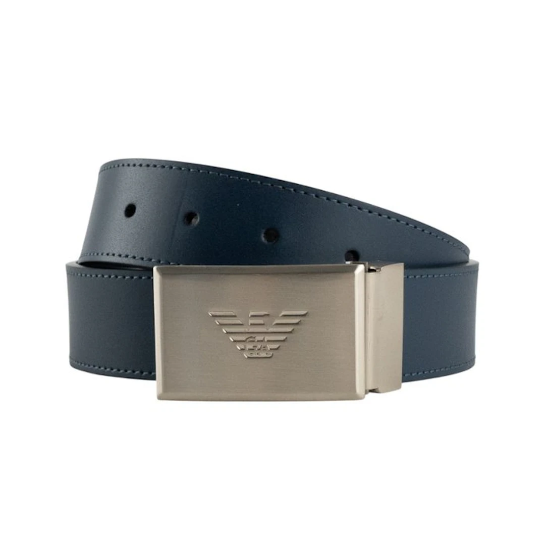 Giorgio Armani - GIORGIO ARMANI Belt Blue Black Leather...