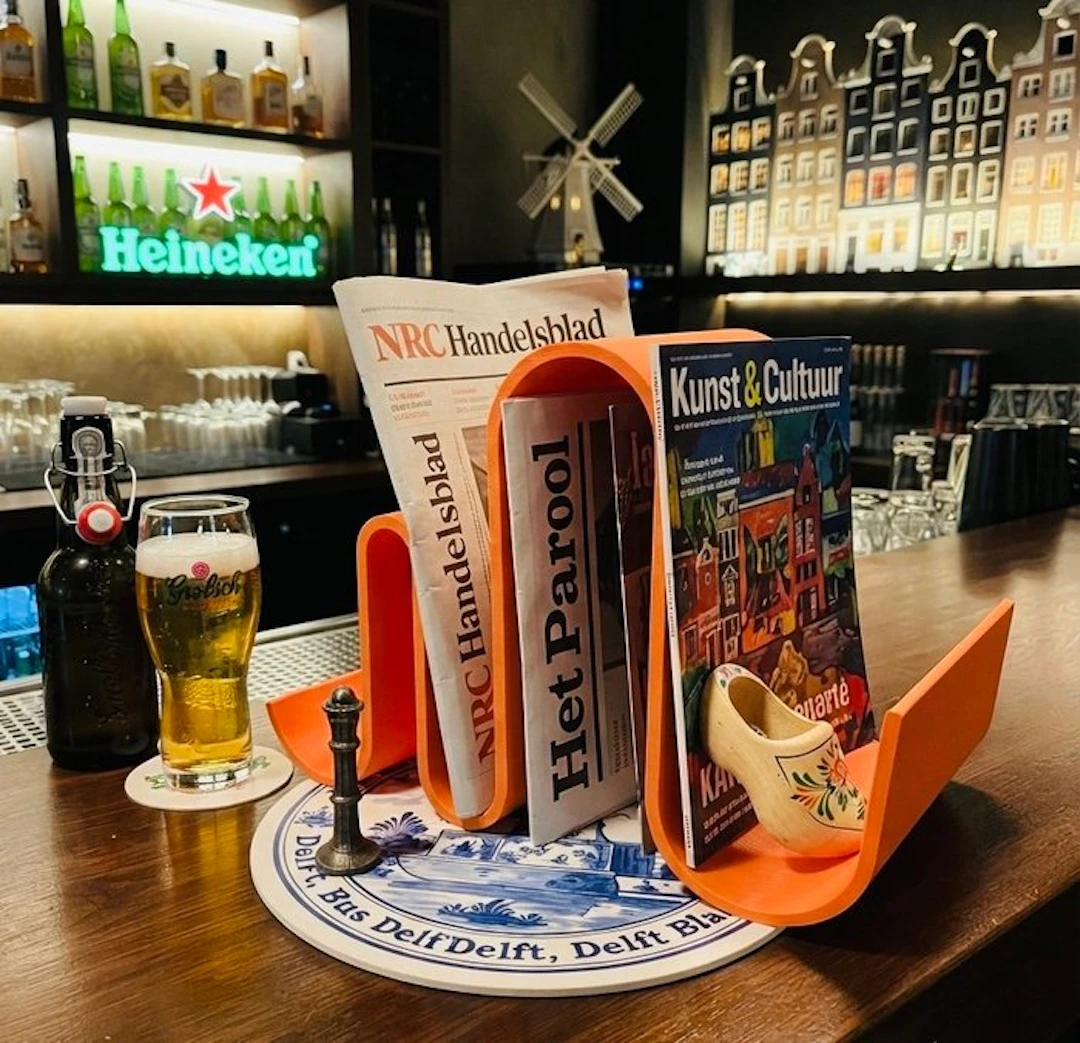 Magazine rack - Biopolymer - Oranje Newspaper Stand