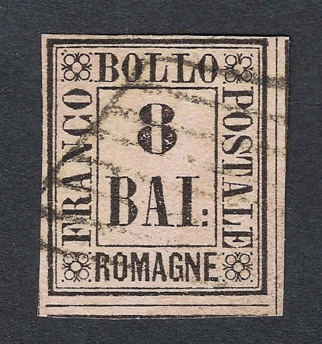 Italian Ancient States - Romagne 1859 - Cifra 8 Baj rosa - Certificate