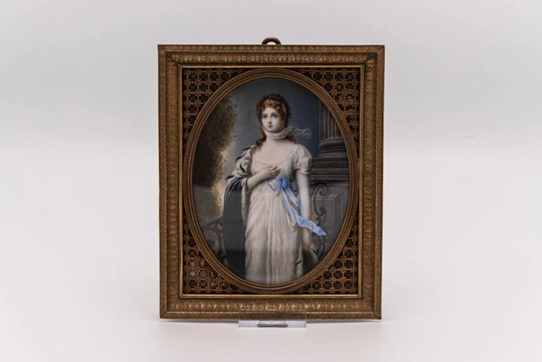 Unknown artist - Miniatuurportretje Koningin Louise van...