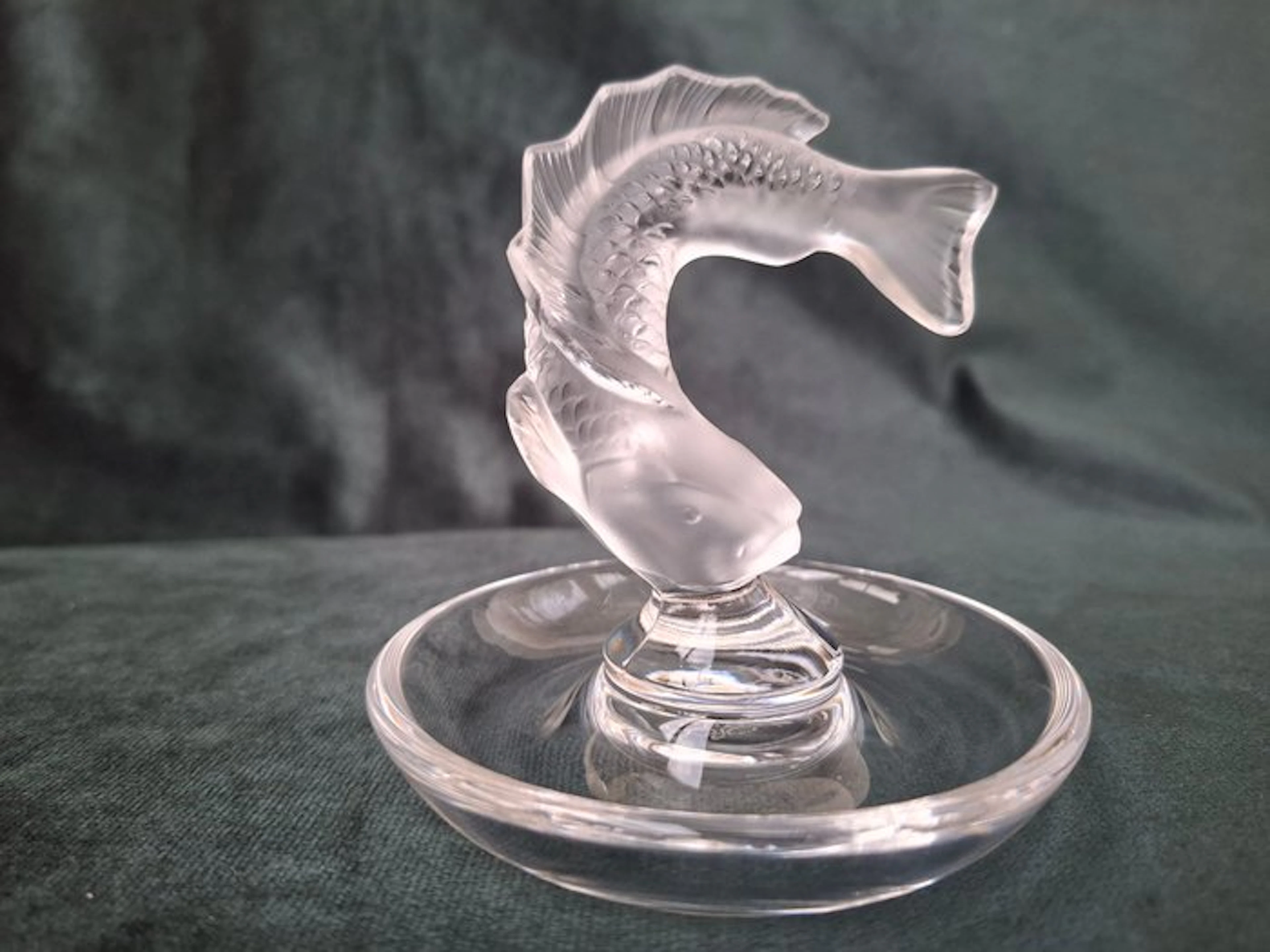 Lalique - Jewellery box - Koi carp / fish - Crystal - baguier / catch-all tray