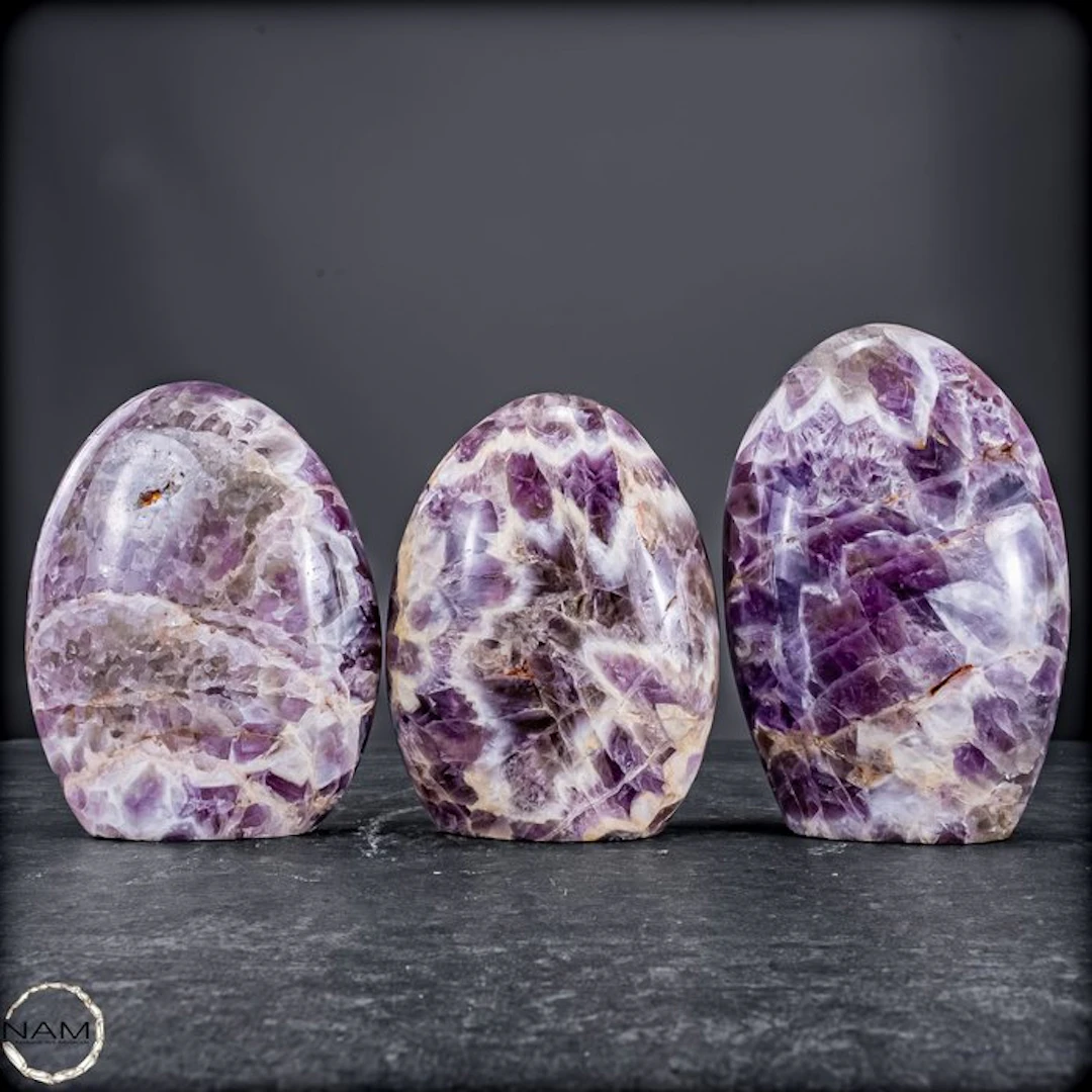 Amethyst–Prasiolite Premium Set from Bolivia – three...