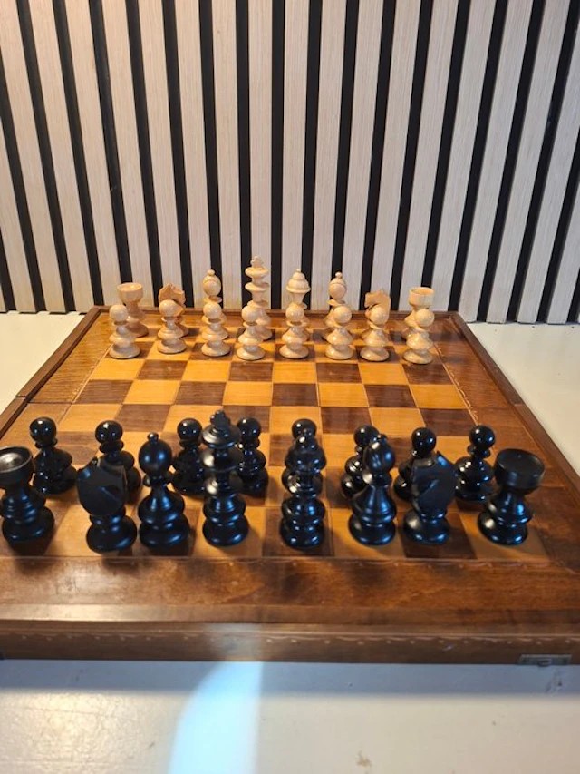 Chess set - Jaren 60 Okwa Schaakspel en Backgammon spel - Wood