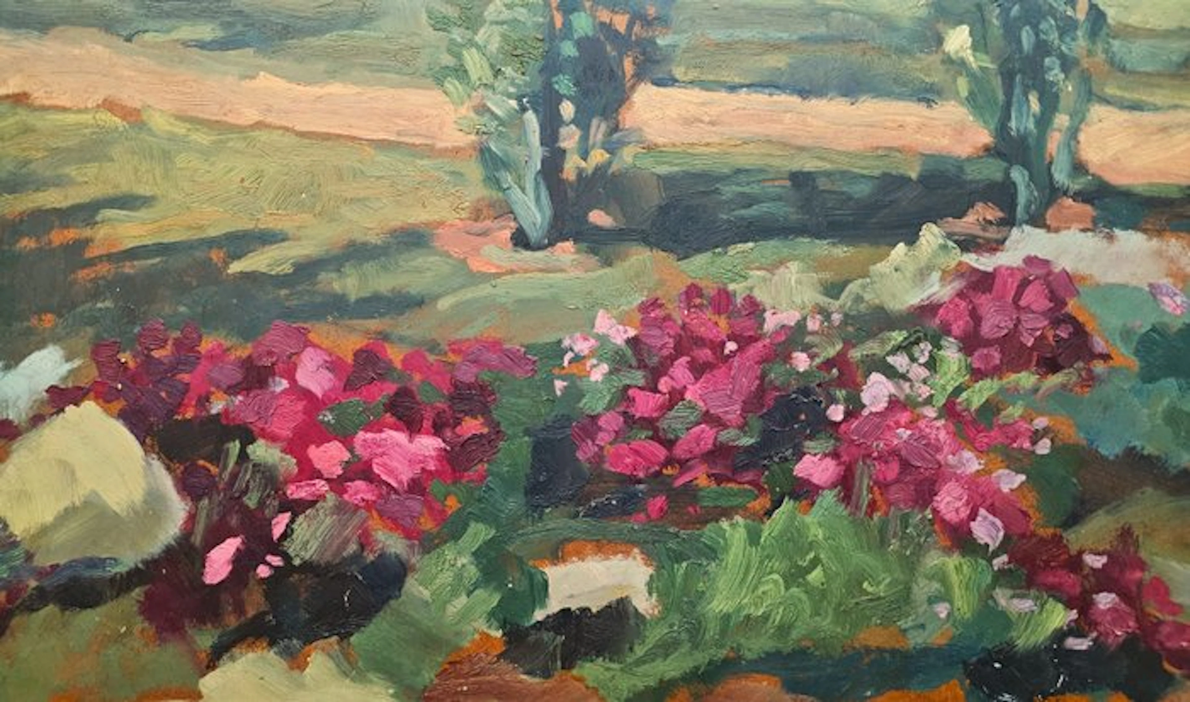 French Impressionist School - NO RESERVE - Jardin en fleurs