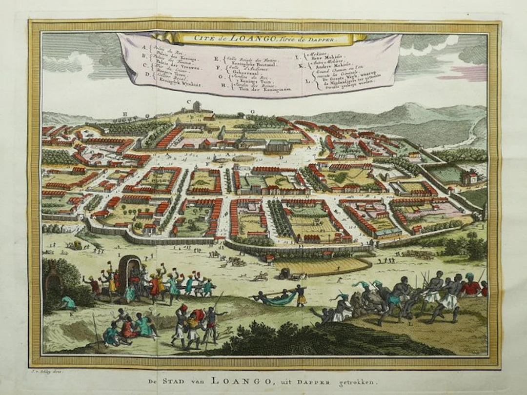 Africa - Congo / Loango; N. Bellin - De stad Loango (...) - 1721-1750