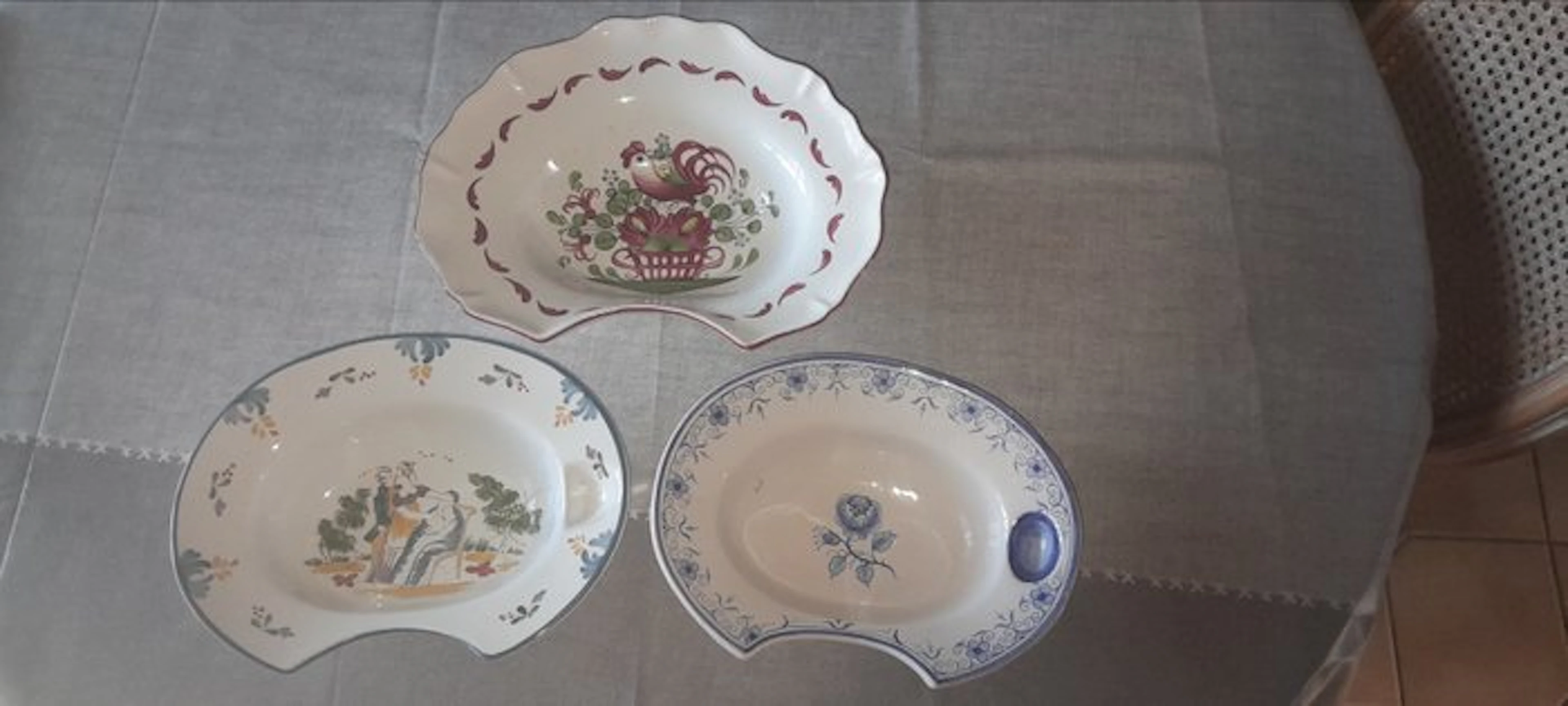 Dish (3) - Earthenware, Charolles Faience Factory - Beard Plate