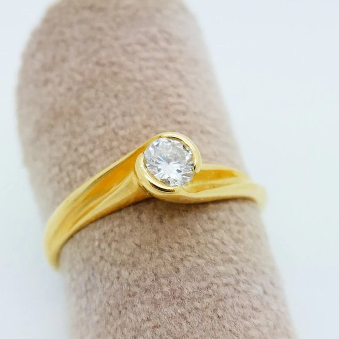 No reserve price - Ring - 18 kt. Yellow gold - 0.25ct. tw. Diamond (Natural)