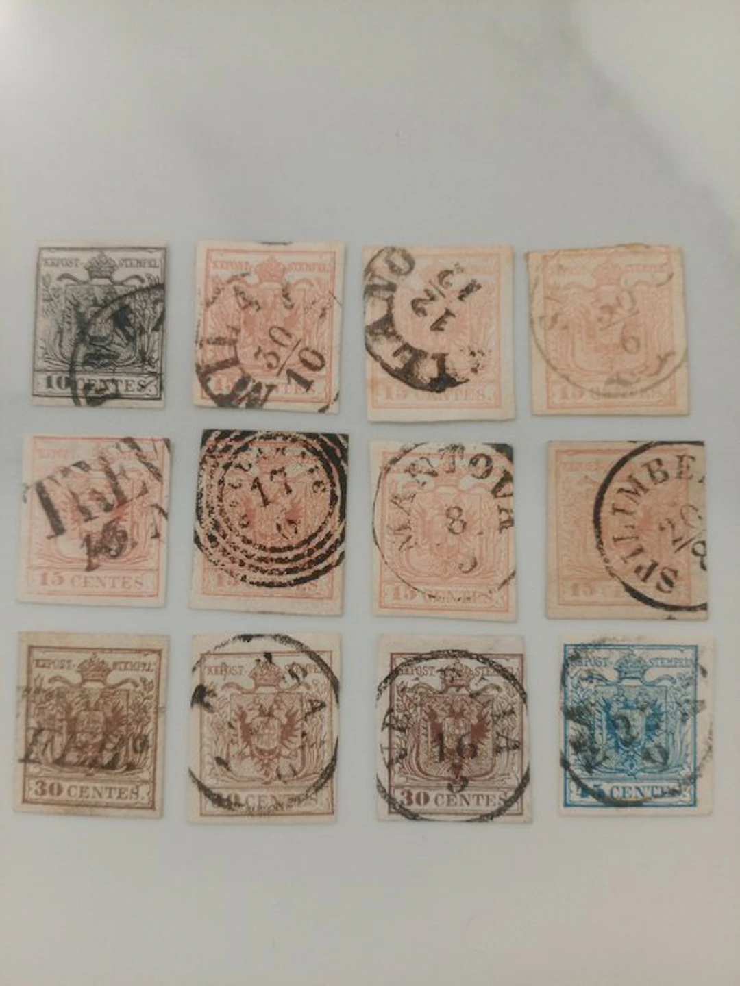 Italian Ancient States - Lombardo Veneto 1850/1850 - lot of 12 specimens