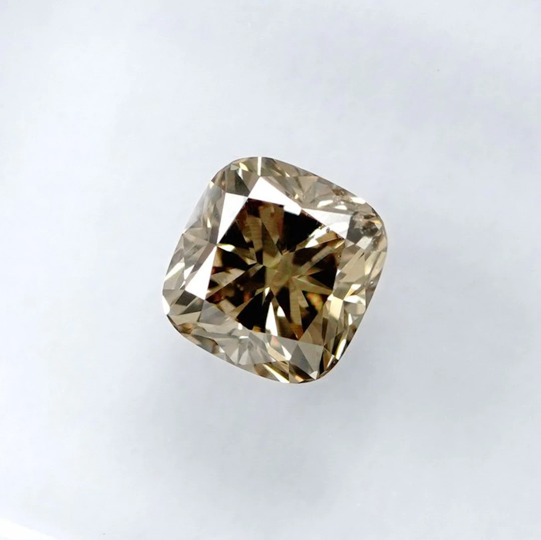 1 pcs Diamond (Natural coloured) - 0.49 ct - Cushion...