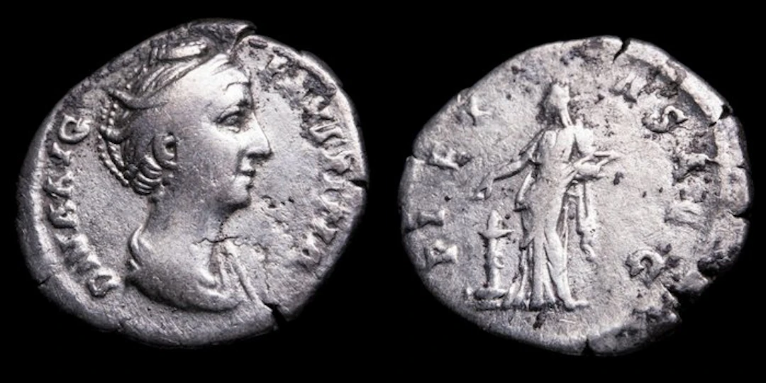 Roman Empire. Diva Faustina I. Denarius PIETAS AVG (No reserve price)